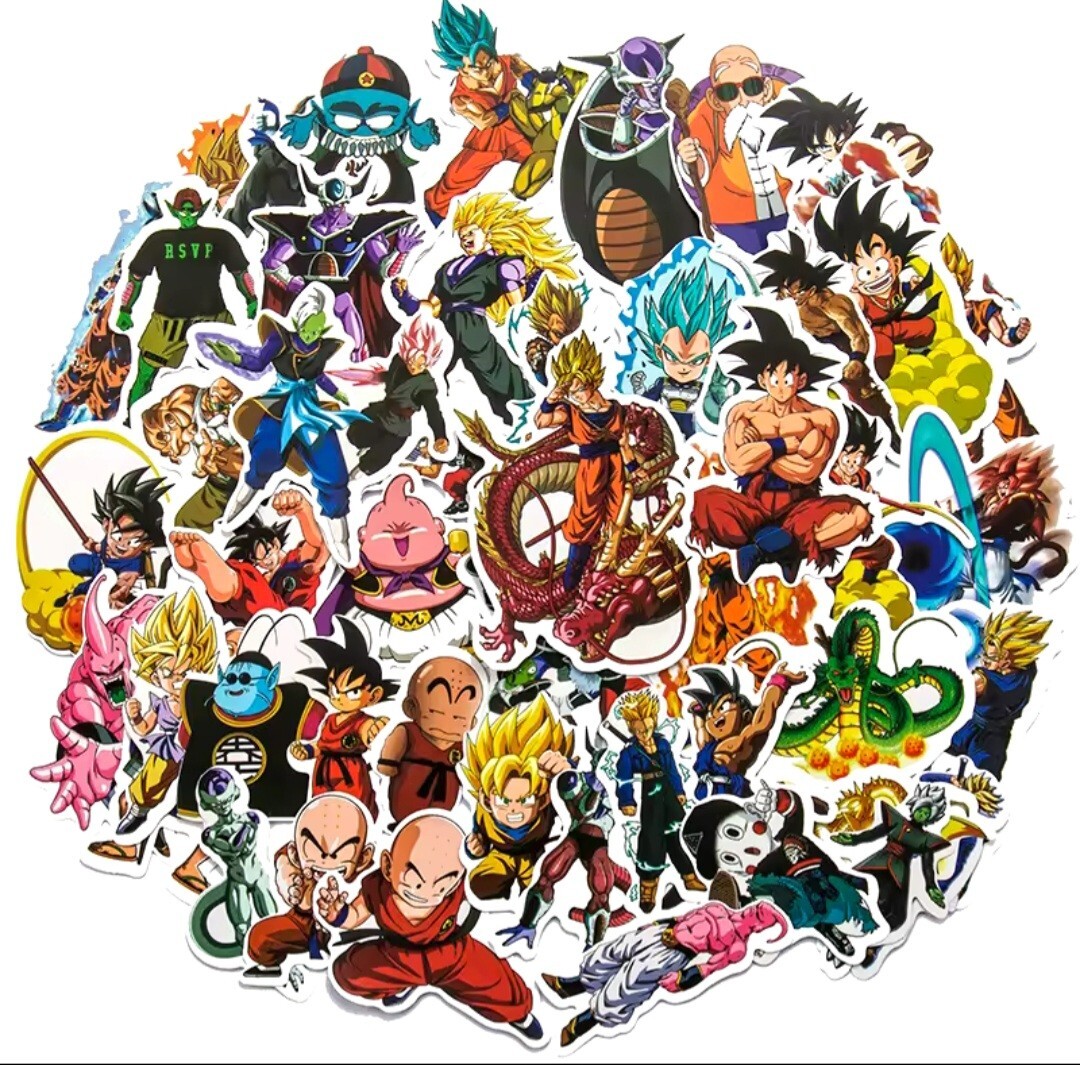20 Pcs Random Anime Dragon Ball Z Stickers For Water Bottle Phone Laptop 