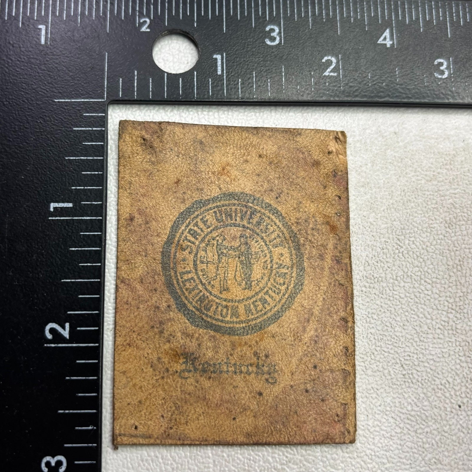 Vtg c 1910s AsIs-ROUGH Lexington Kentucky State University Tobacco Leather 592T