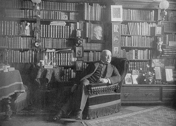 Philippi Felix Writer 05.08.1851 portrait in the library ca. 1914 Old Photo