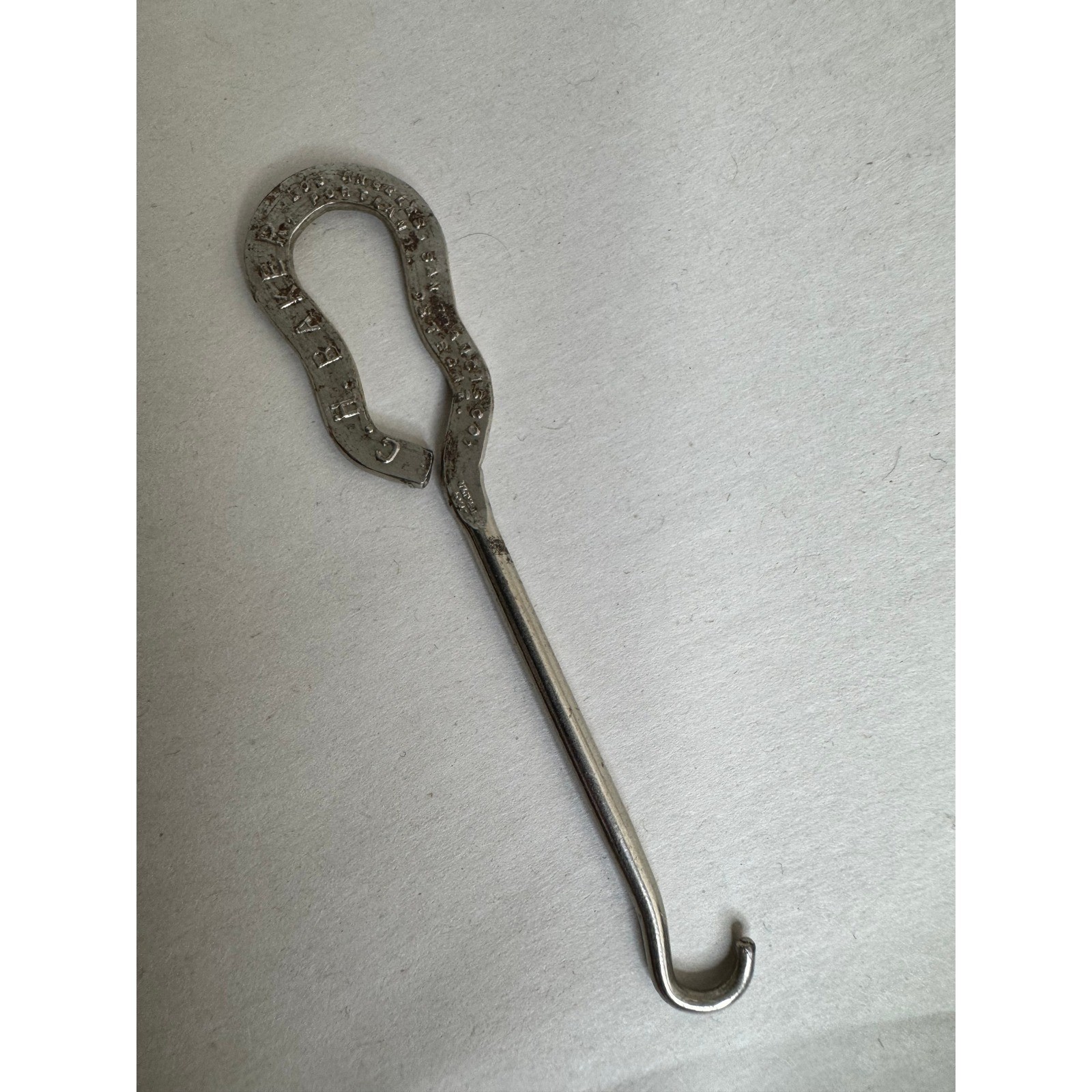 Vintage C.H. Baker Shoe Button Hook Los Angeles Portland Advertising Tool Vintage C.H. Baker Shoe Button Hook Los Angeles Portland Advertising Tool