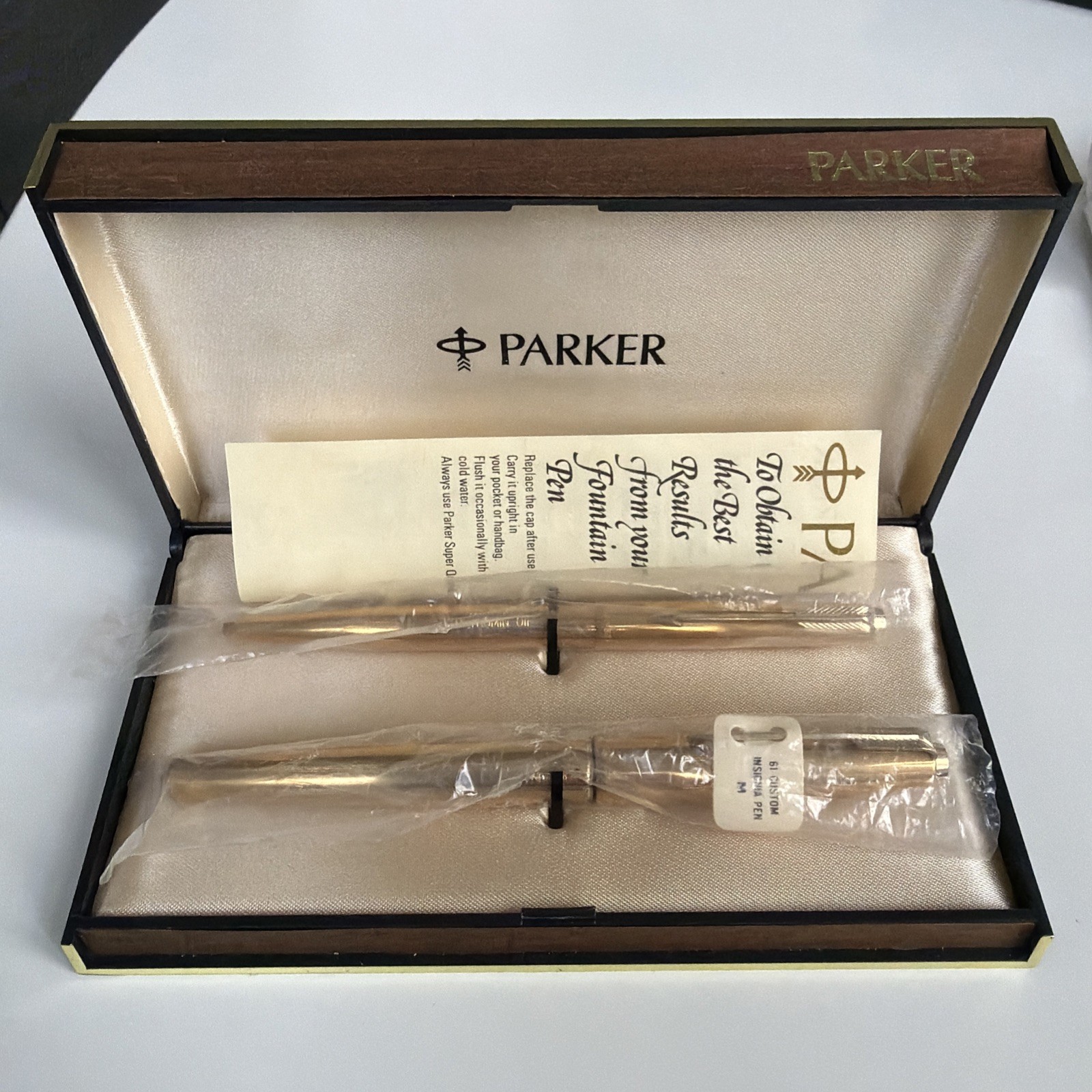 Petromin Oil Corporate Gift Parker Pen Set Gold Plated 1970’s (NOS)