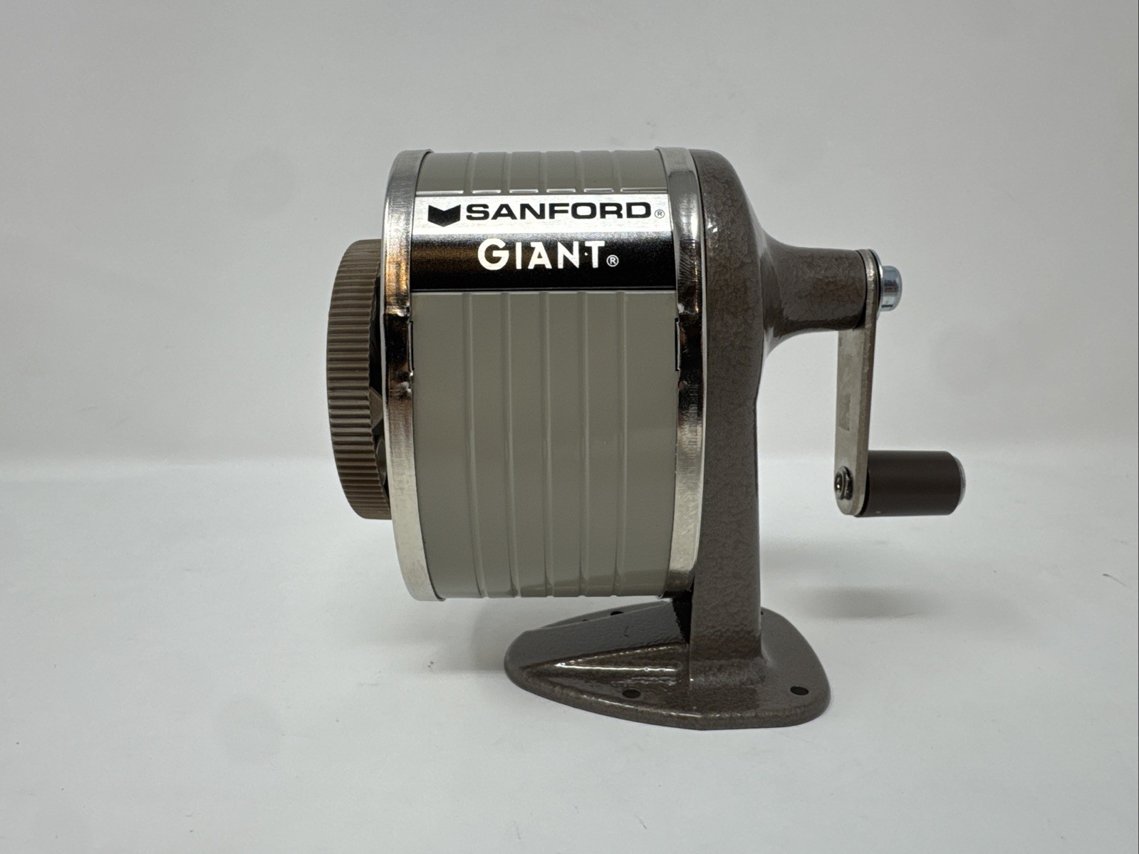 Vintage Sanford Giant Pencil Sharpener Industrial Multi Hole Hand Crank Metal
