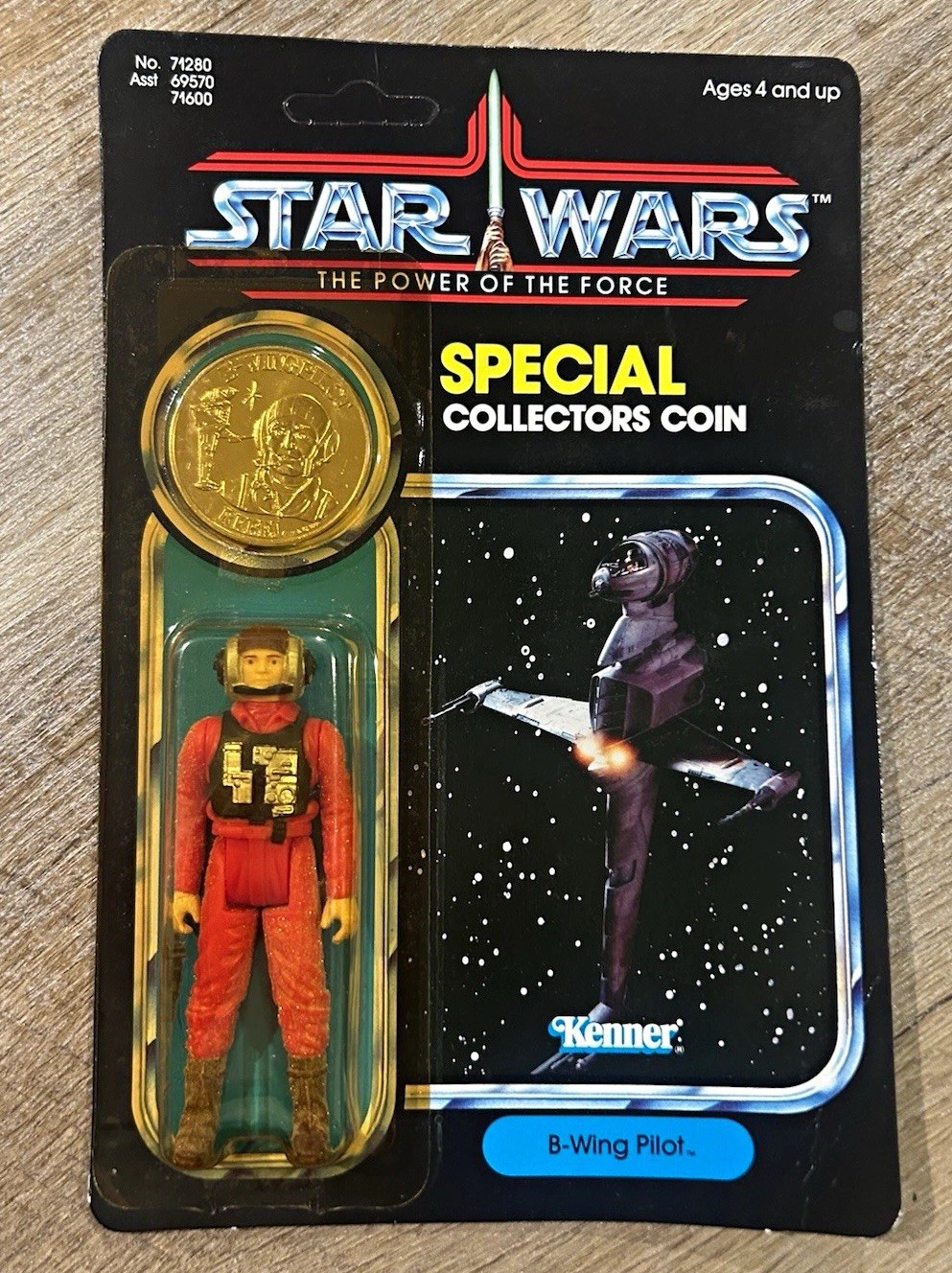 Kenner Star Wars ROTJ B-Wing Pilot Vintage 1984 Action Figure w/ Coin