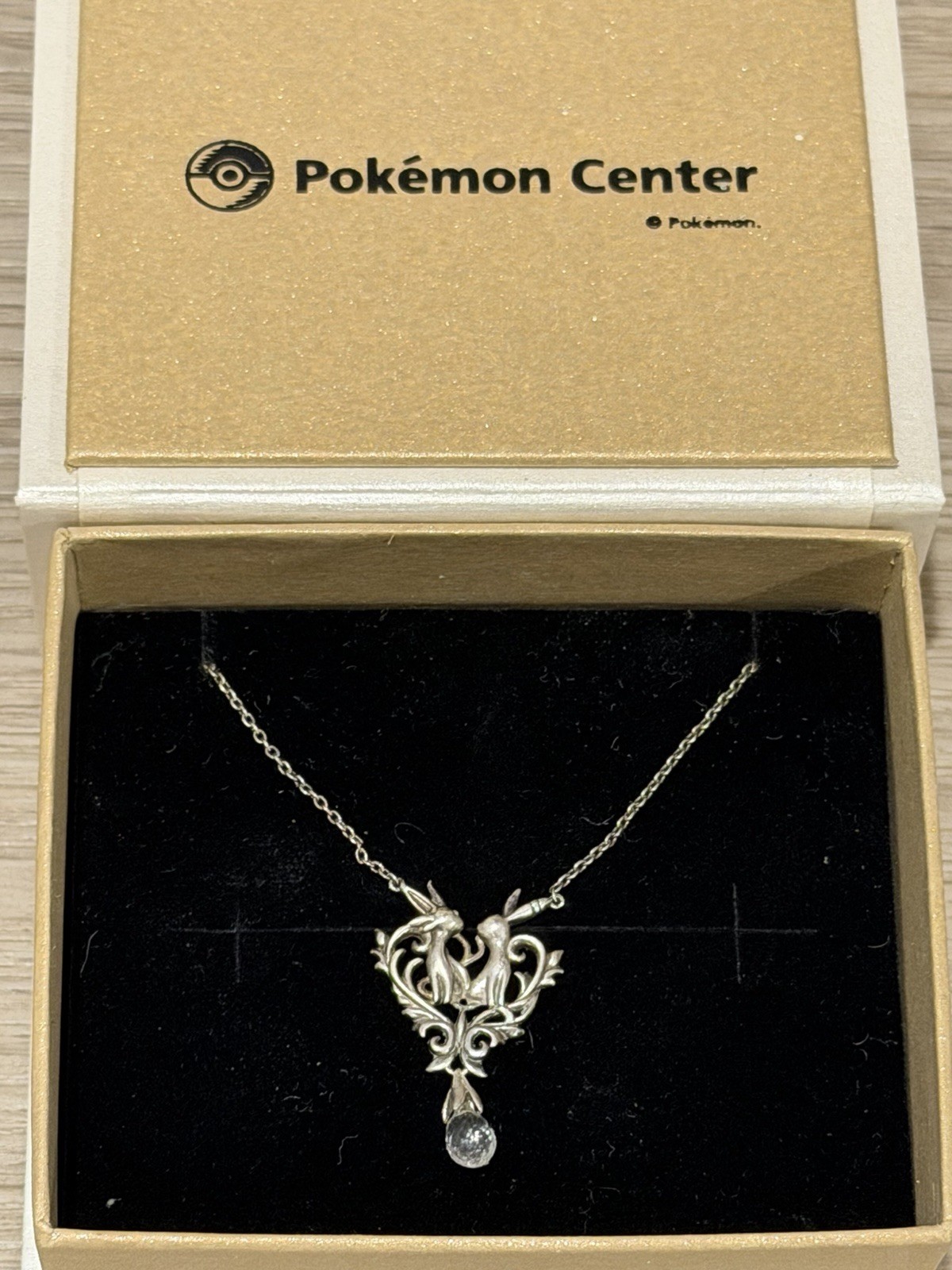 Pokémon Center Sterling Silver Umbreon & Espeon Charm Necklace / Original Box