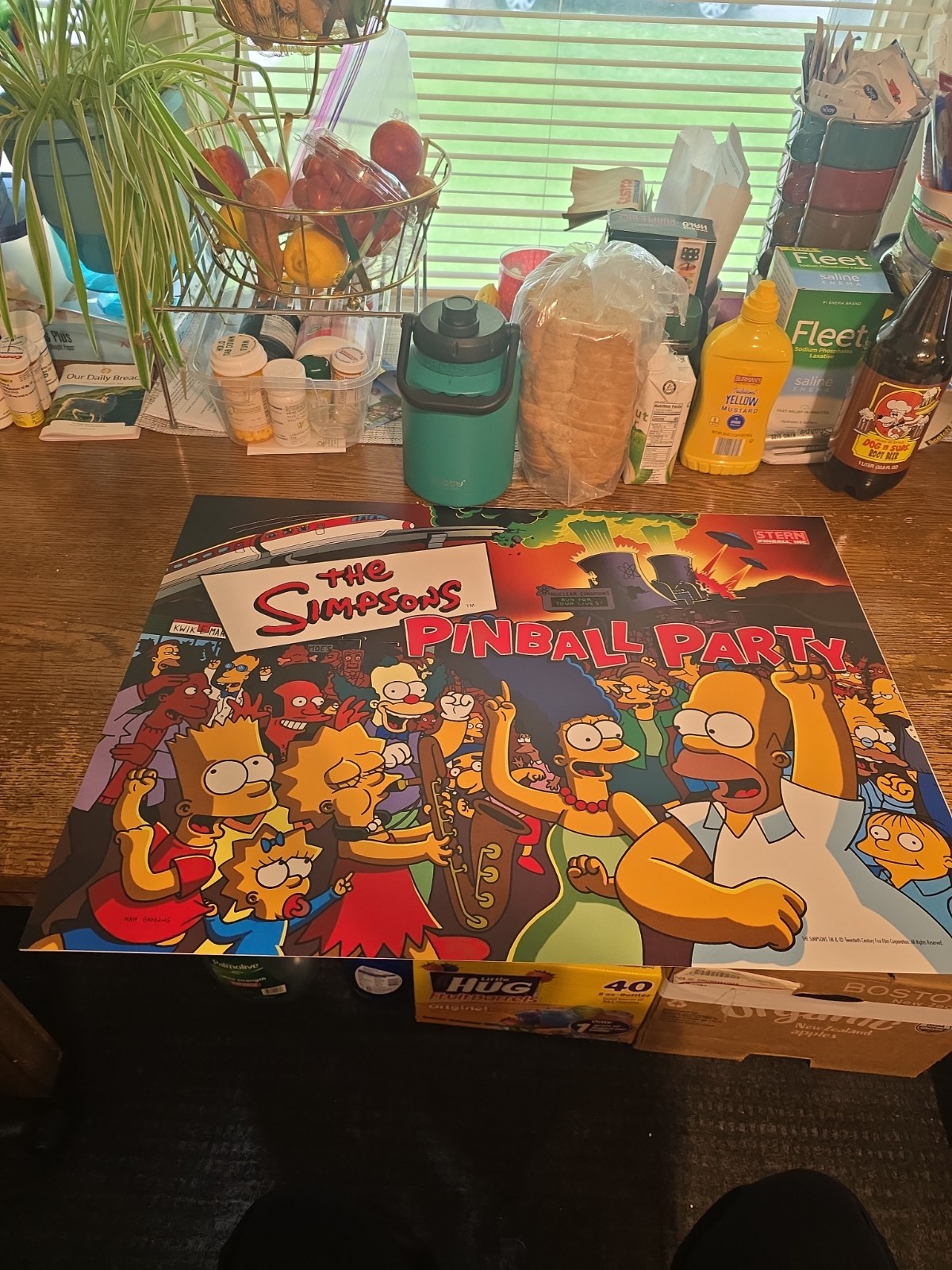 The Simpsons Pinball Party Stern PINBALL 26X19 TRANSLIGHT BACKGLASS  Nos
