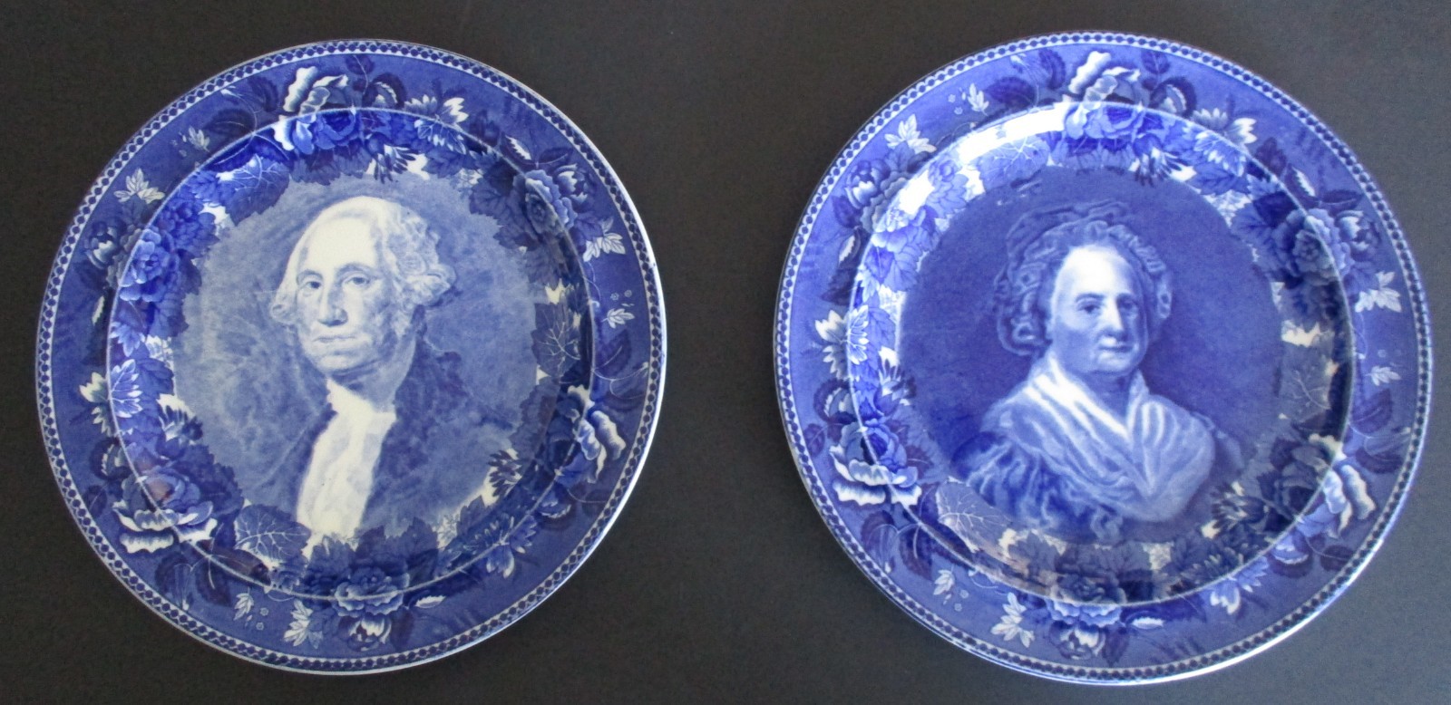 Early 20th Century Souvenir Wedgwood Plates President George & Martha Washington