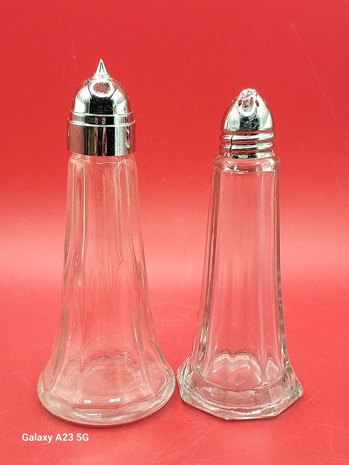 2 Replacements~Antique~Glass~Salt Shakers, different sizes 2 Replacements~Antique~Glass~Salt Shakers, different sizes