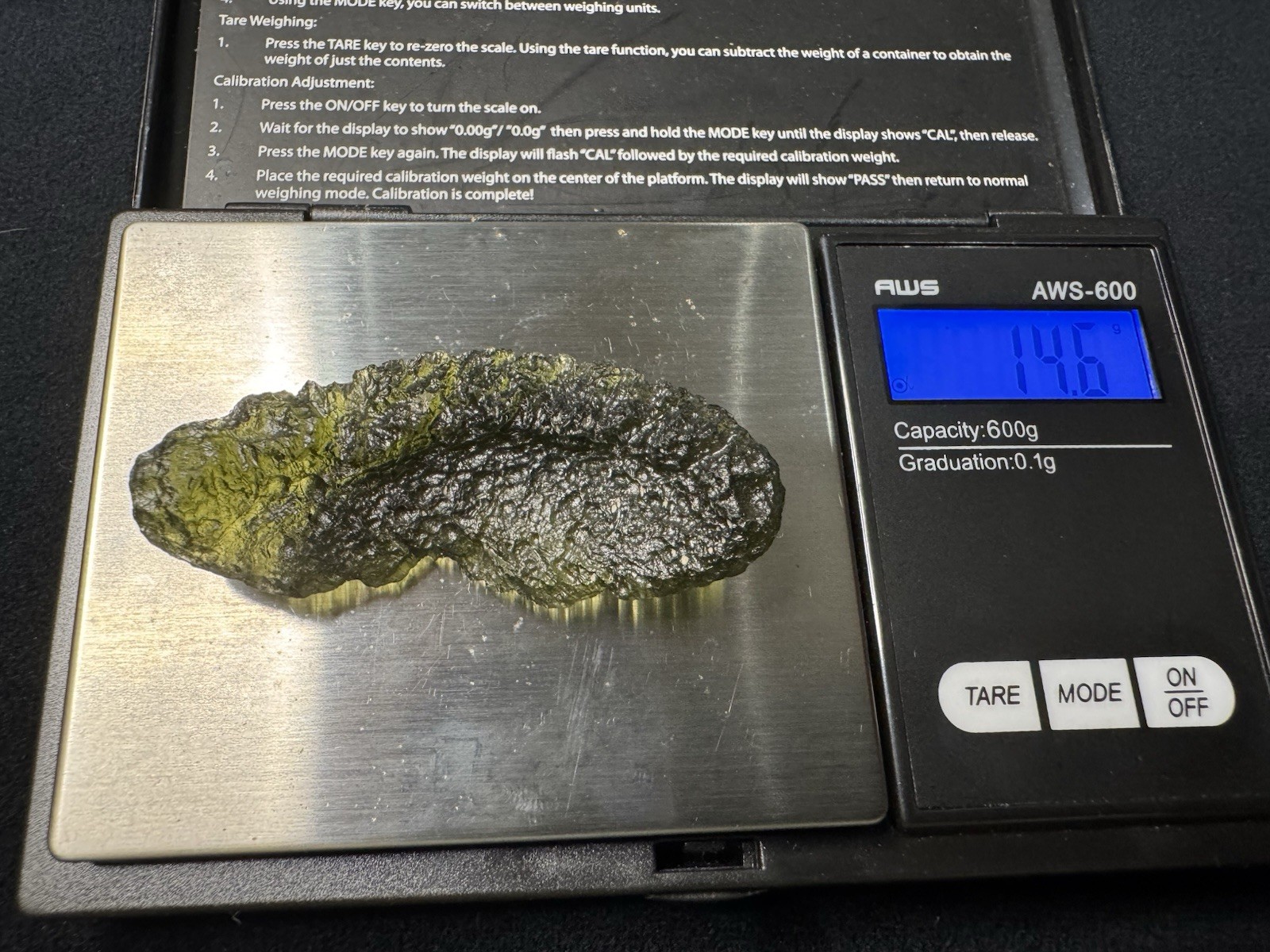 Moldavite Large 14.6gr Besednice Czech 