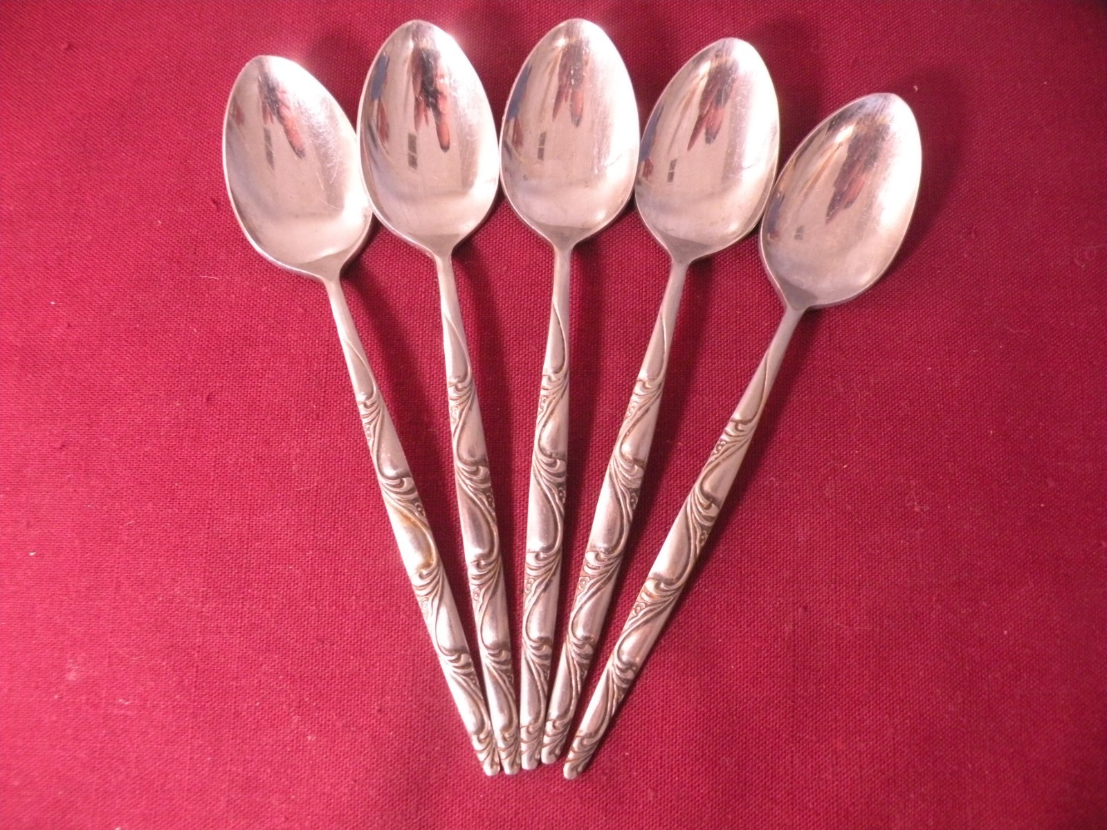 Set Of 5 Teaspoons Orleans Stainless Steel Flatware Japan 6 1/2