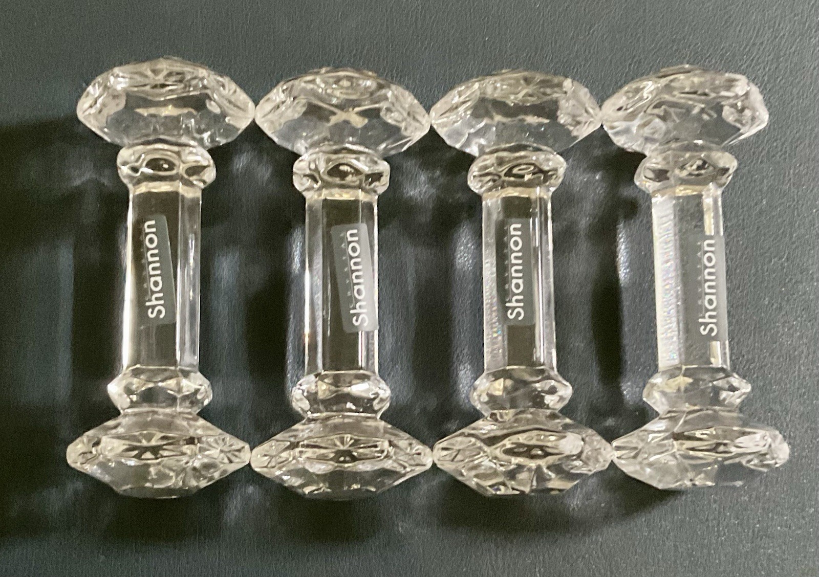 Four Shannon Crystal Knife Rests Never Used With Sticker