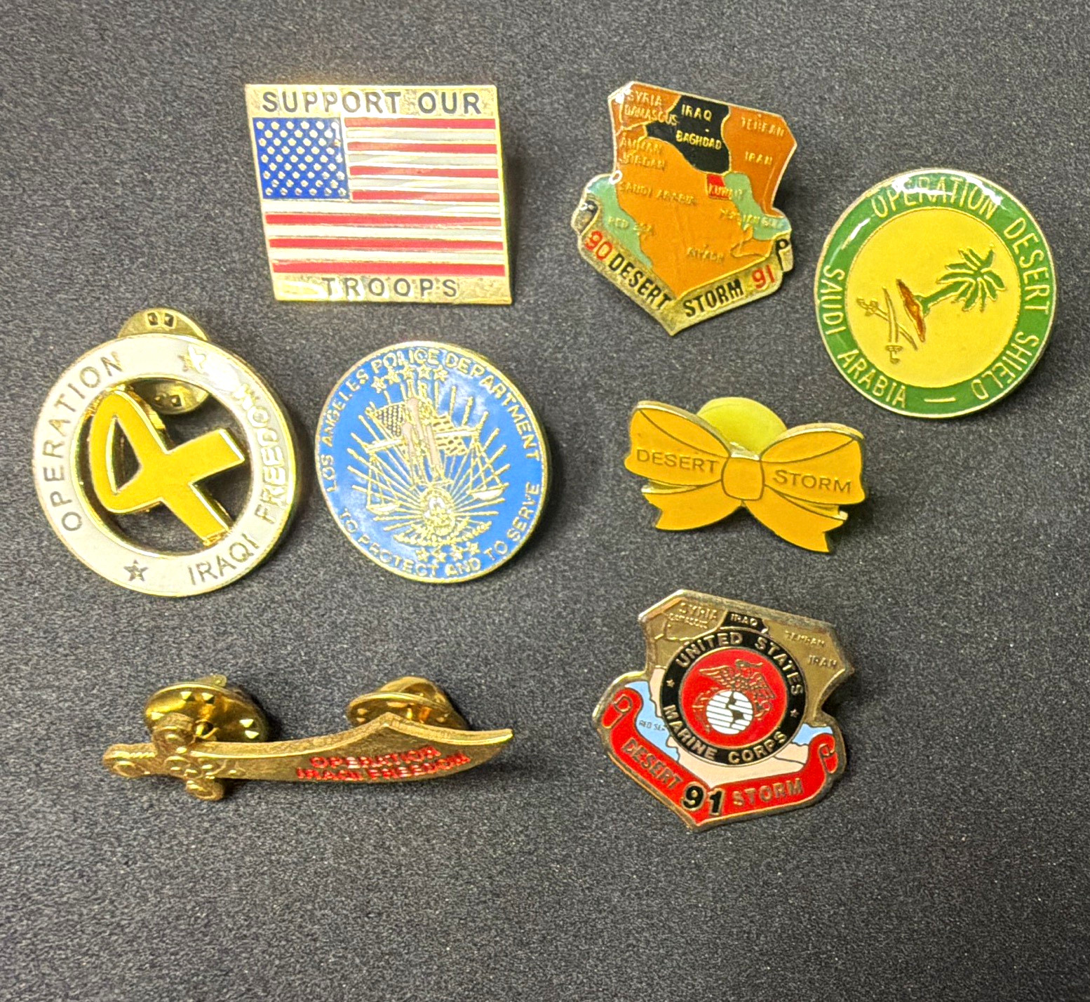 Vintage Desert Storm Gulf War Military Lapel Pin Lot 8 Support Our Troops 1991