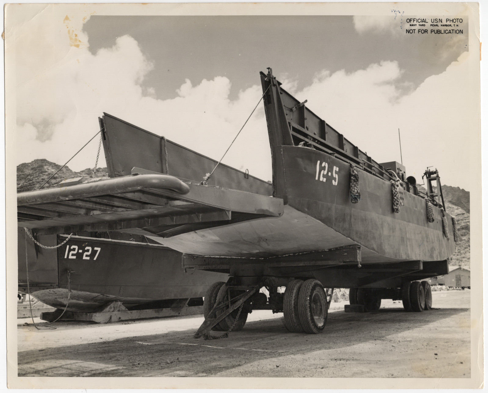 1944 Pearl Harbor Navy Yard LCM Higgins Landing Craft Photo 8x10 