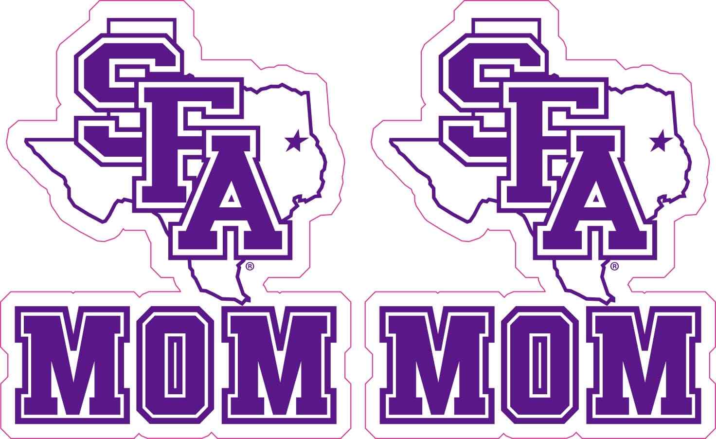 StickerTalk Officially Licensed SFA Mom Vinyl Stickers, 2.4 inches x 3 inches