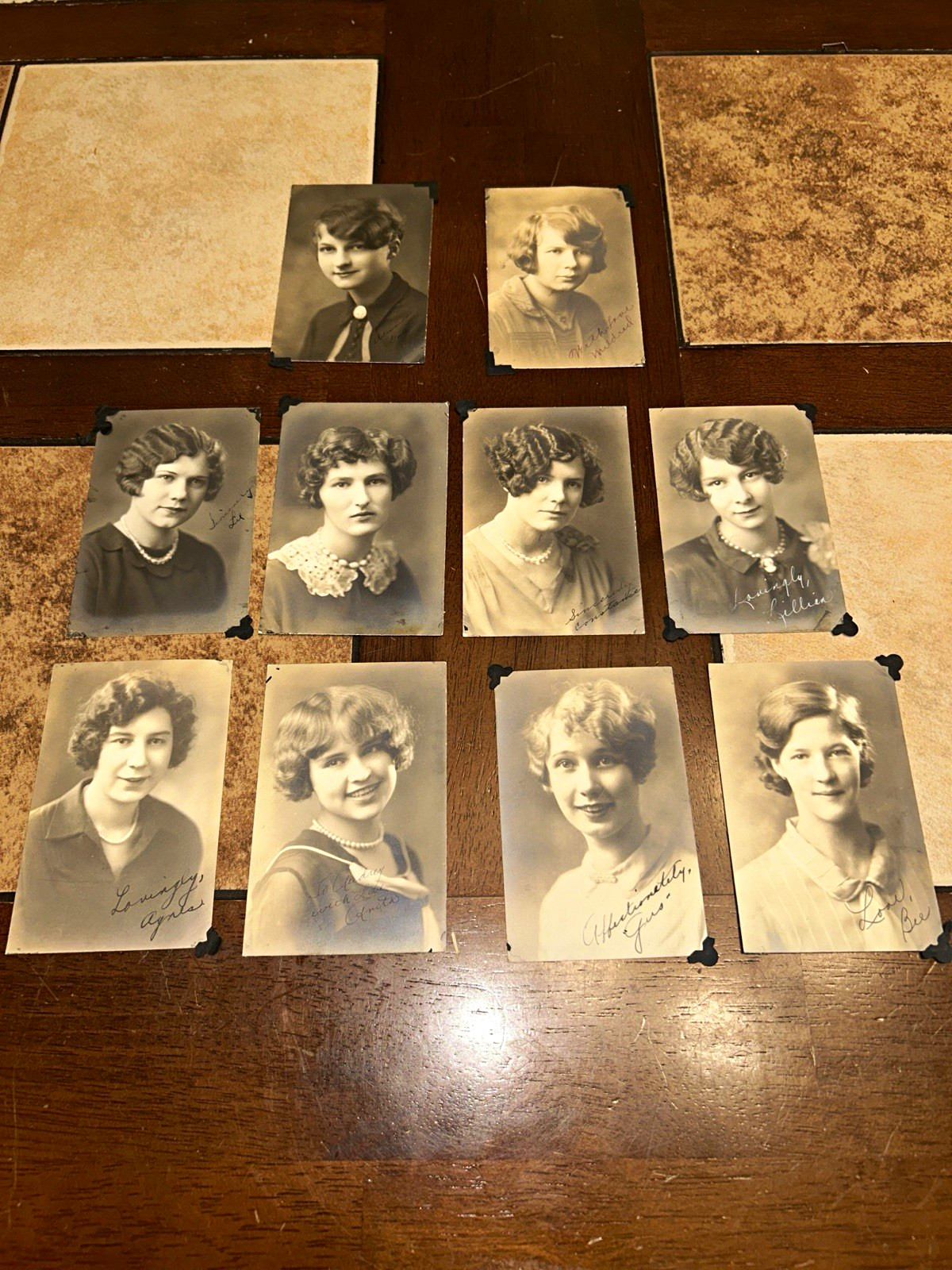 Lot 10 Vintage 1920s Photos Flapper Women Studio Portraits Inscribed Notes 1923