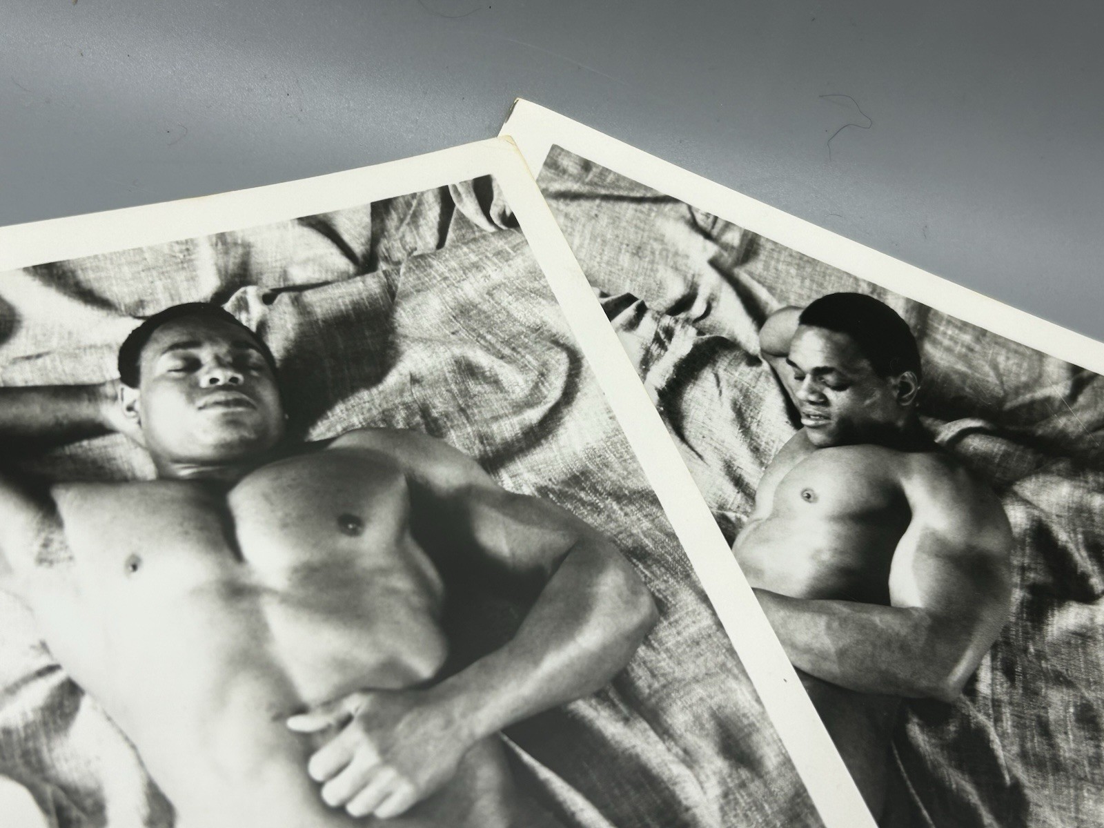2 Vintage KENT MASTERS 5x7 Gay Male Photos TOM Black Model Physique African BW