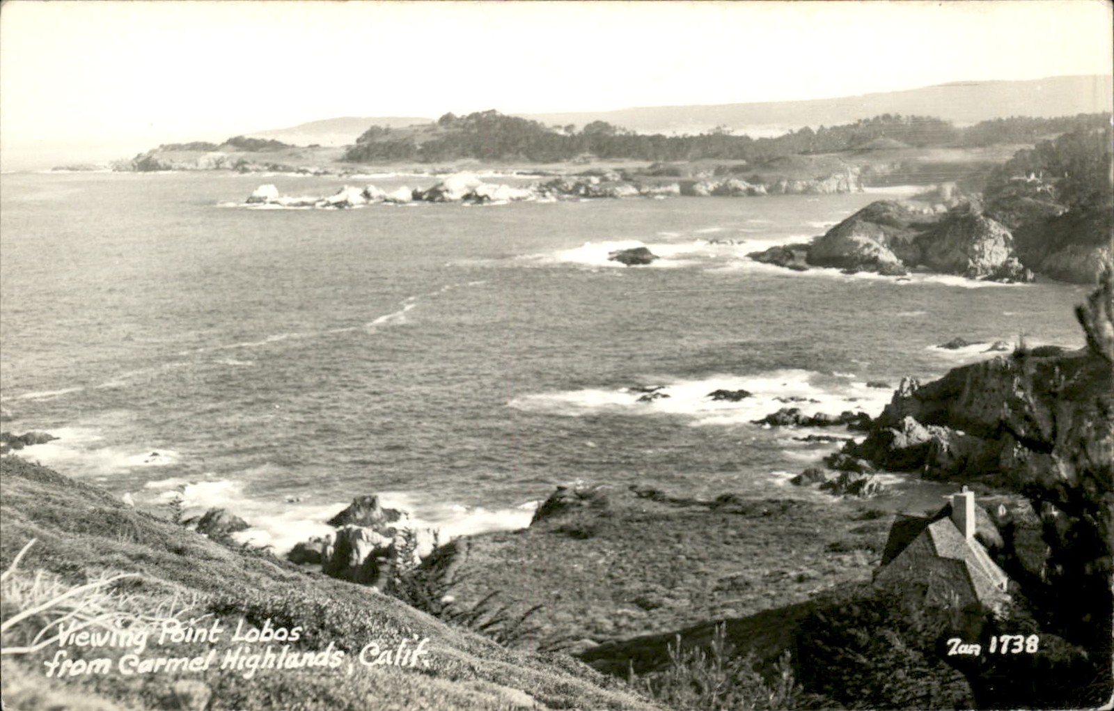 Carmel Highlands CA Point Lobos Zan c1930s-40s Real Photo Vintage Postcard