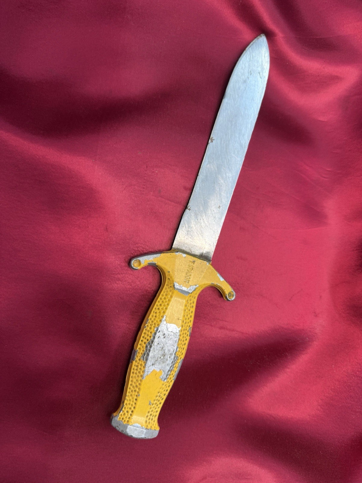 Vintage ESPADON PARAS Diving Knife France Yellow Handle INOX 1950s-60s Scuba