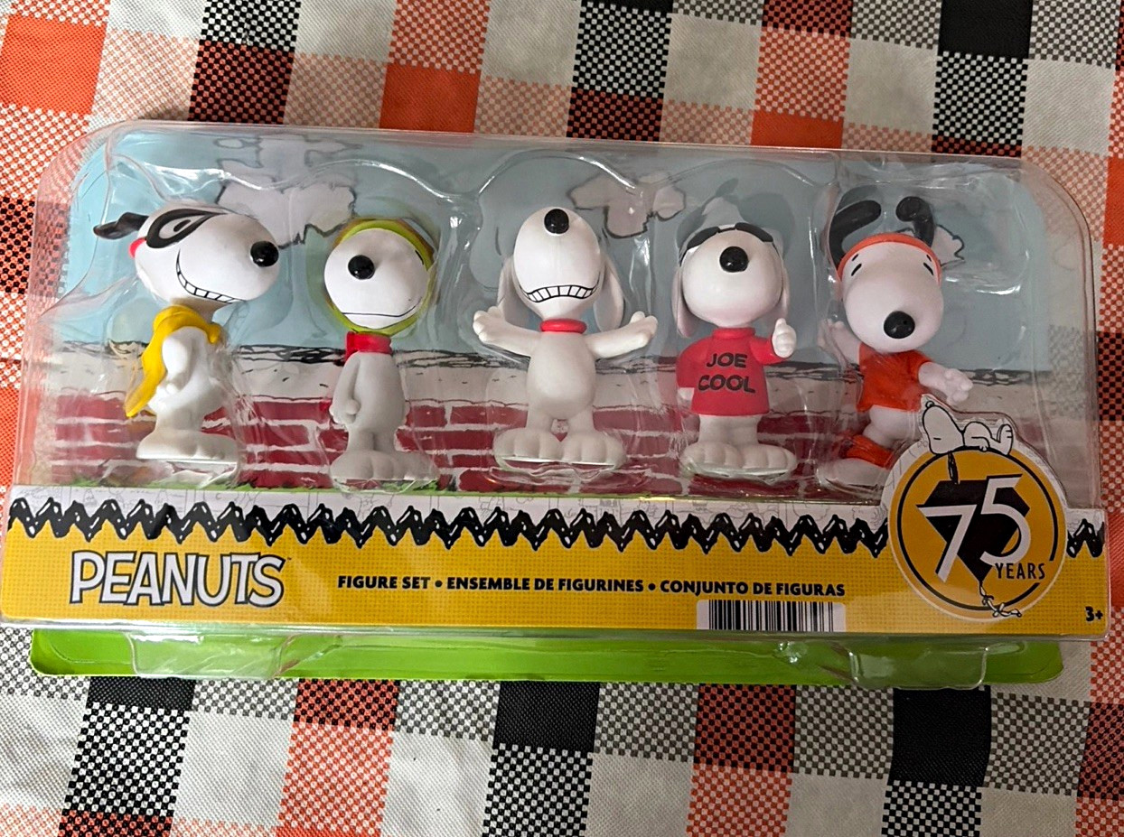 Peanuts 75 Years Snoopy Figurines Set of 5 Boxed, Original Unopened 2025