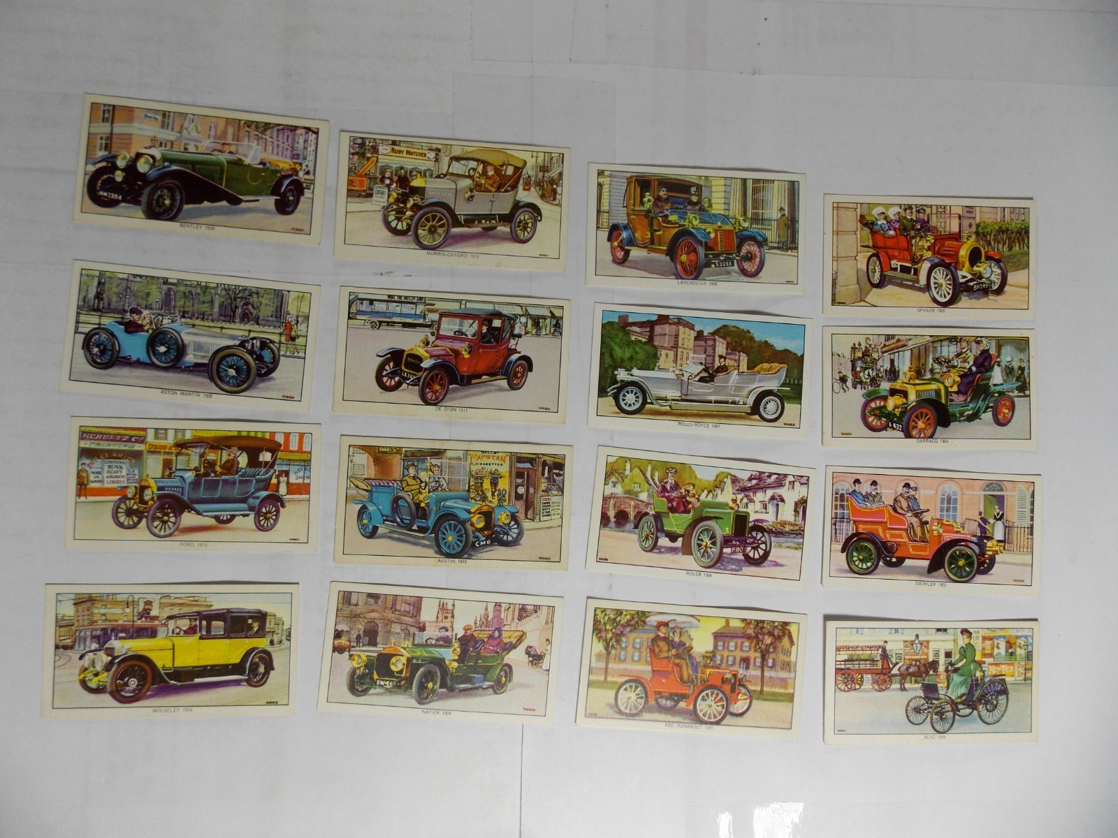 Kellogg Trade Cards Veteran Motor Cars 1962 Complete Set 16