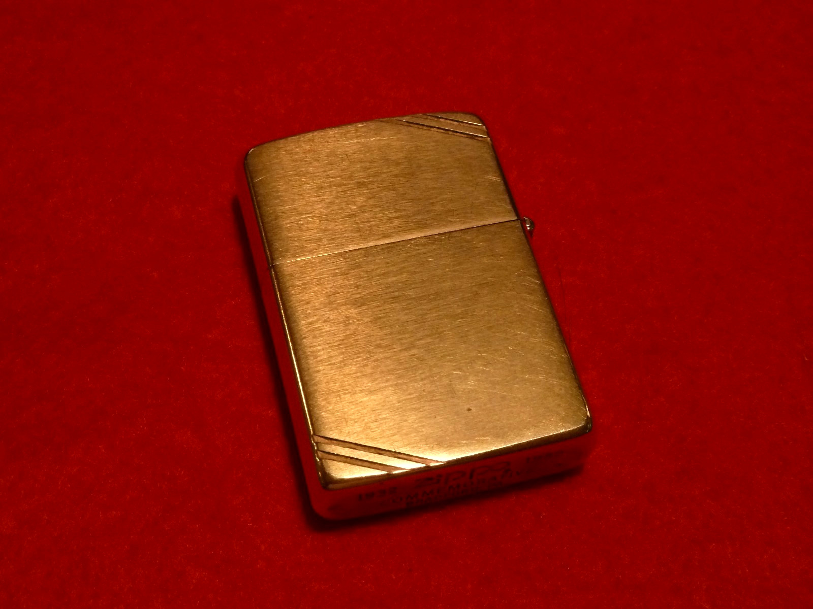Vintage ZIPPO 50th COMMEMORATIVE SOLID BRASS LIGHTER 1932-1982  - Corner Slashes