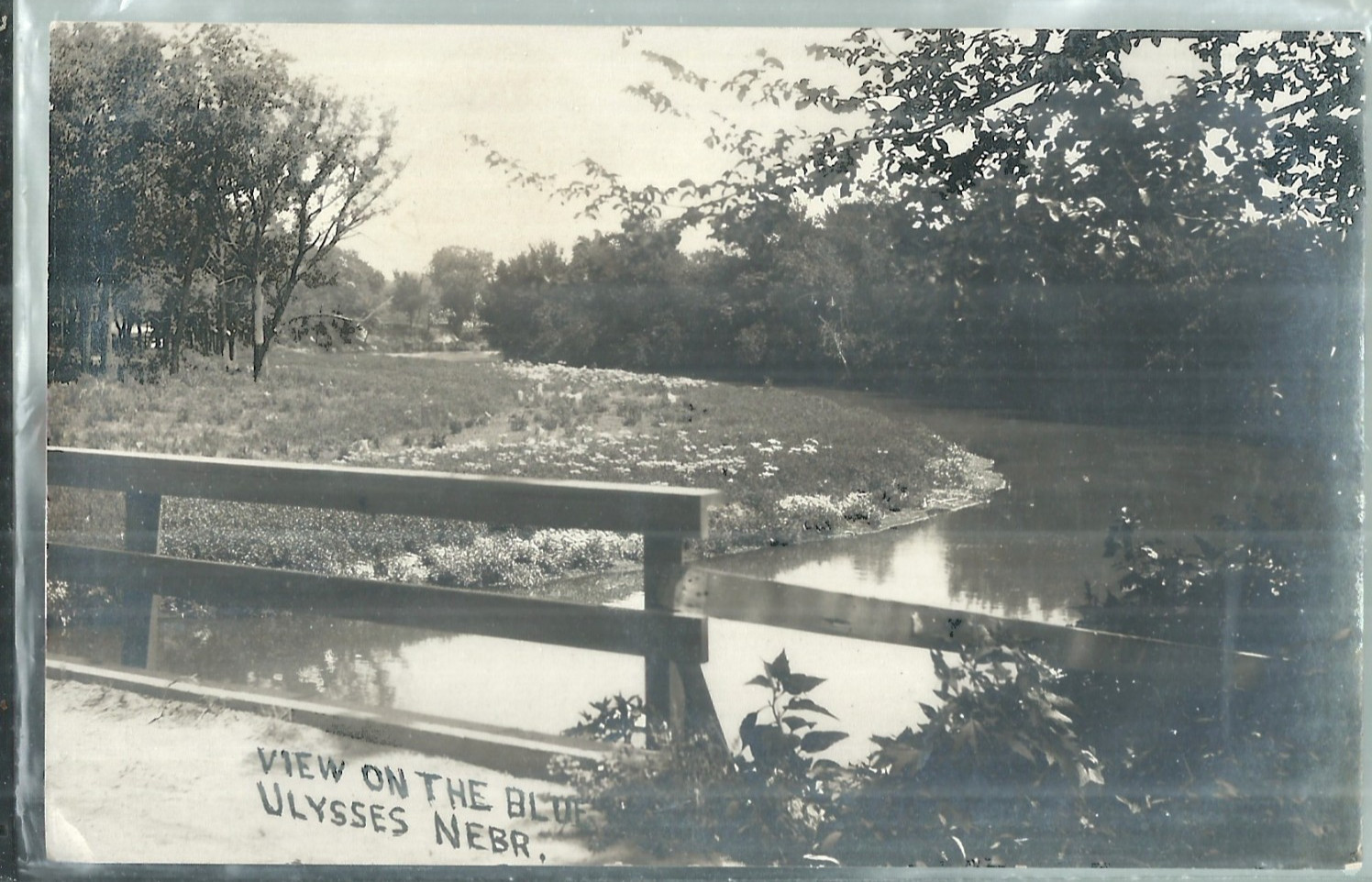 NICE EARLY RPPC VIEW ON THE BLUE IN ULYSSES, NE