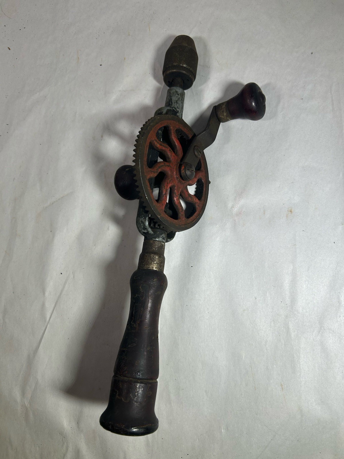 Vintage Millers Falls Hand Drill with Handle Works Original Paint Tools Mancave