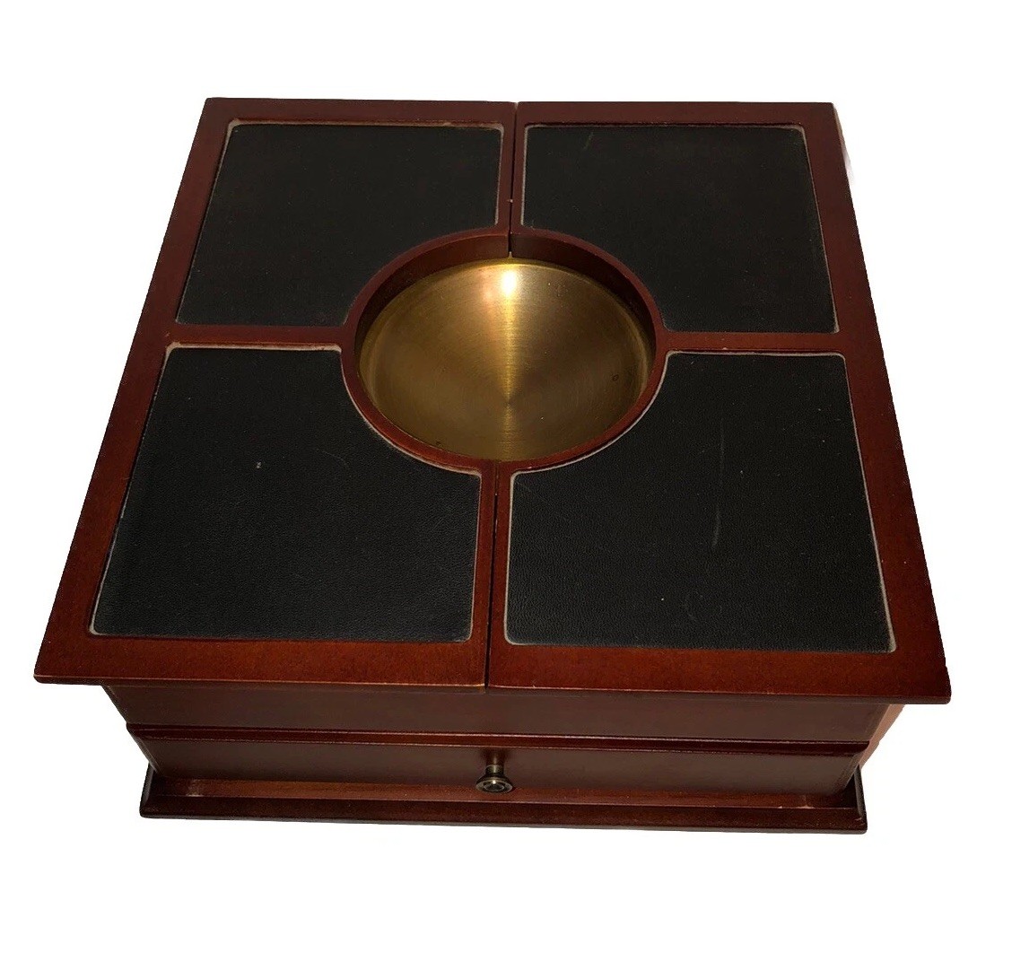 Bombay Company 😊 Wooden Valet Jewelry Box Tray Convertible Top & Drawer fun