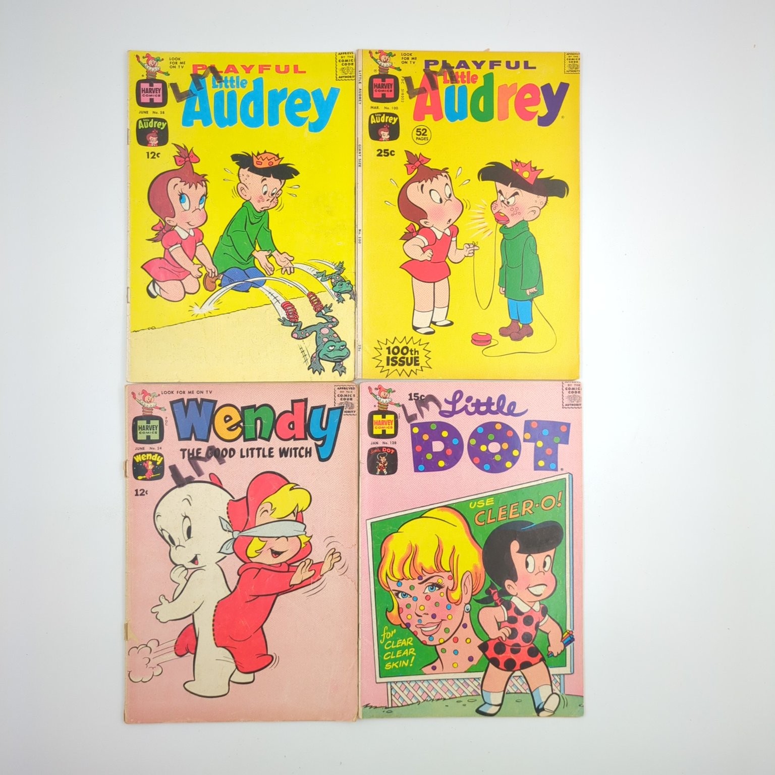 Harvey Comics Lot of 4 Playful Little Audrey Wendy Little Dot Vintage