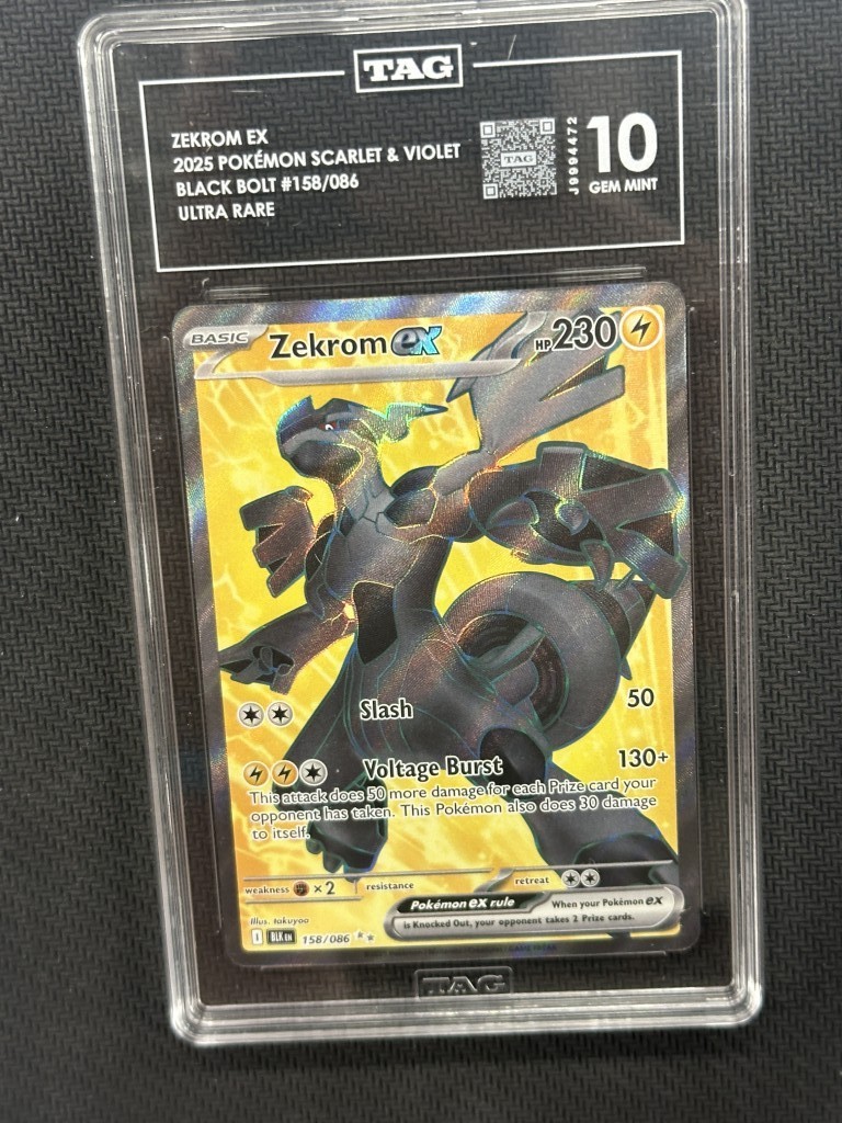 Zekrom EX  Pokemon Black Bolt Ultra Rare TAG 10 PSA #158/086