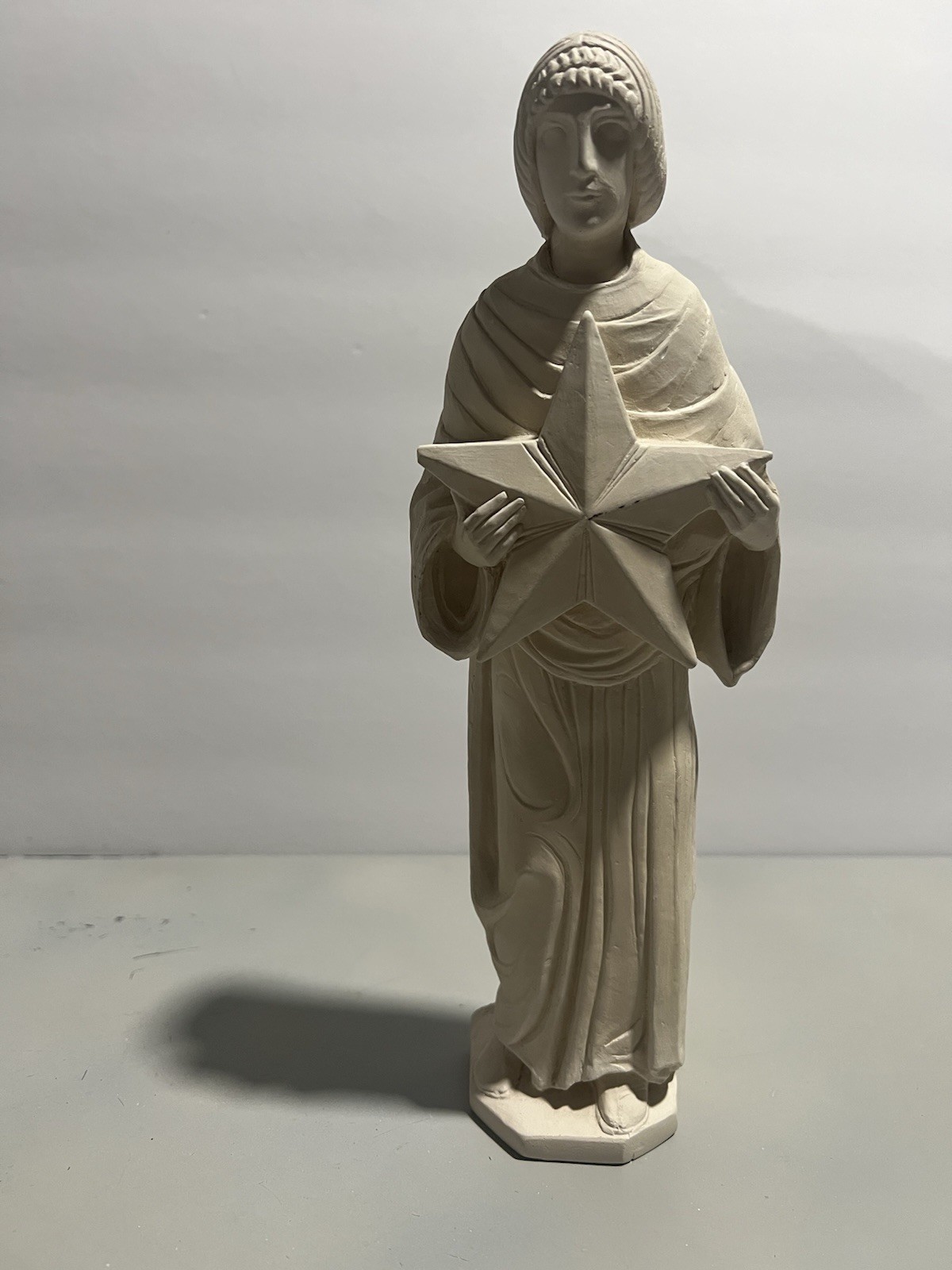 Vintage Facsimiles Ltd Nashua Chalkware Angel Holding Star Figurine Wall Plaque