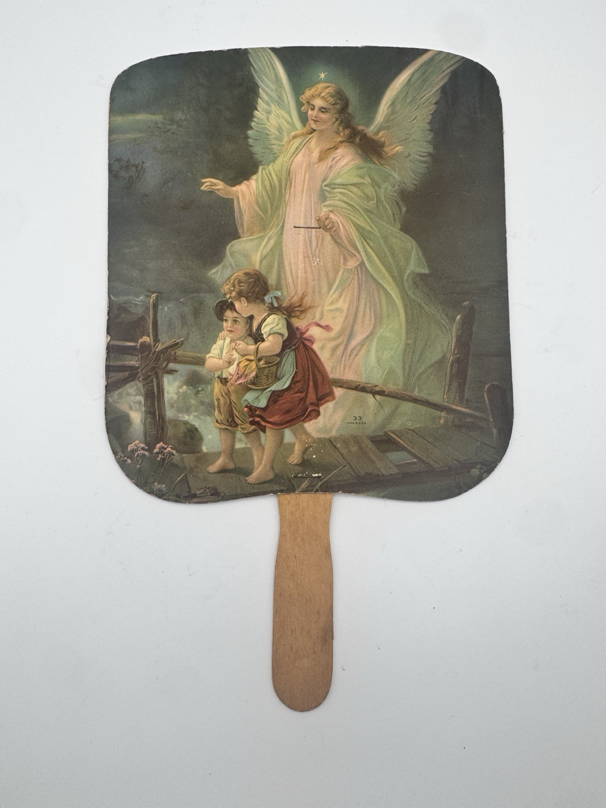 Guardian Angel Vintage Church Fan Hall’s Ice Cream Augusta GA Advertising