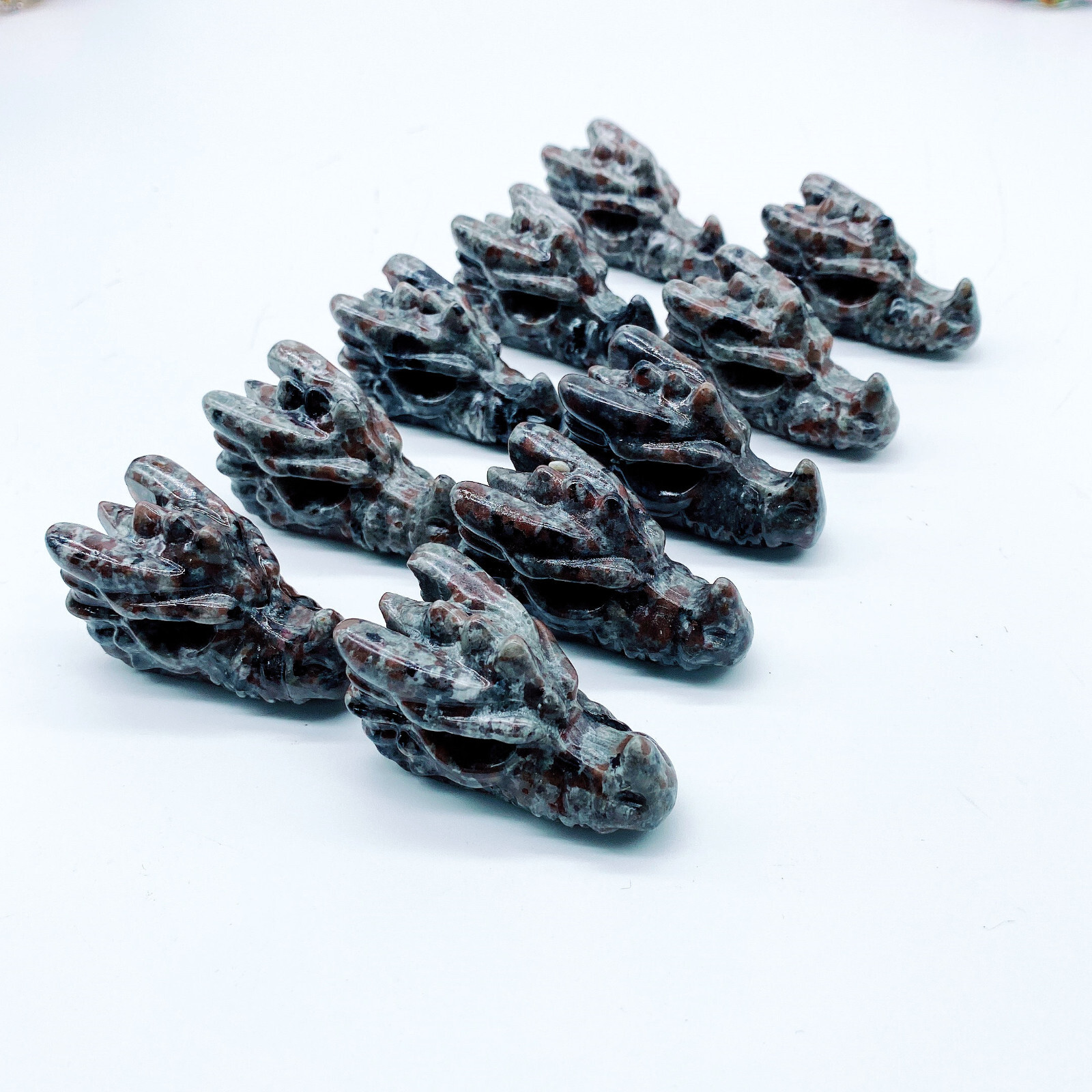 10pc Natural Yooperlite dragonhead carving Reiki Crystal Quartz Healing Decorate