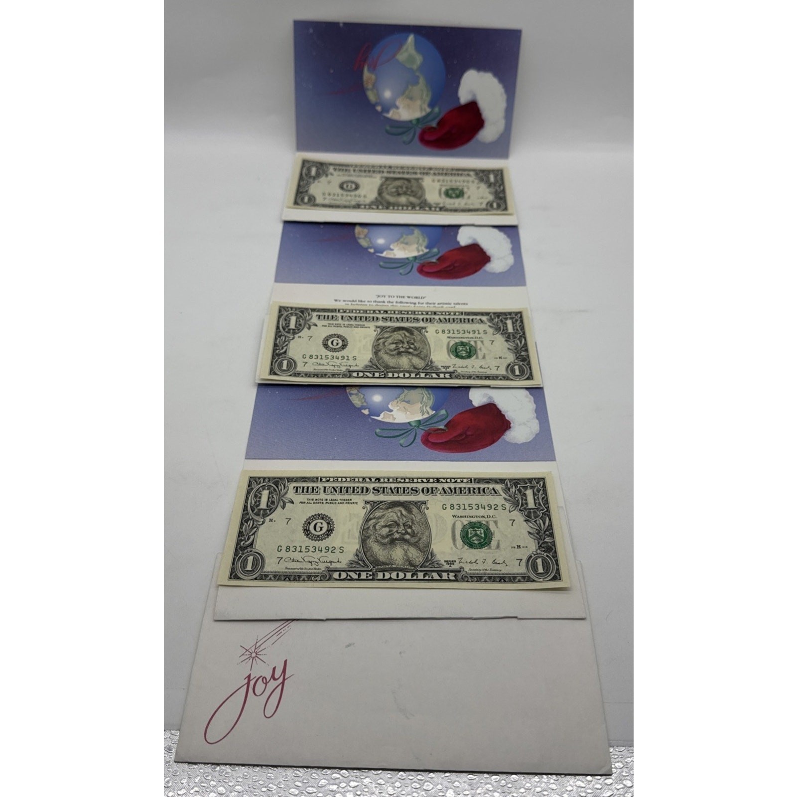 LOT OF 3 VTG SANTA DOLLAR Uncirculated 1993 Safeway Easter Seals Limited Edition