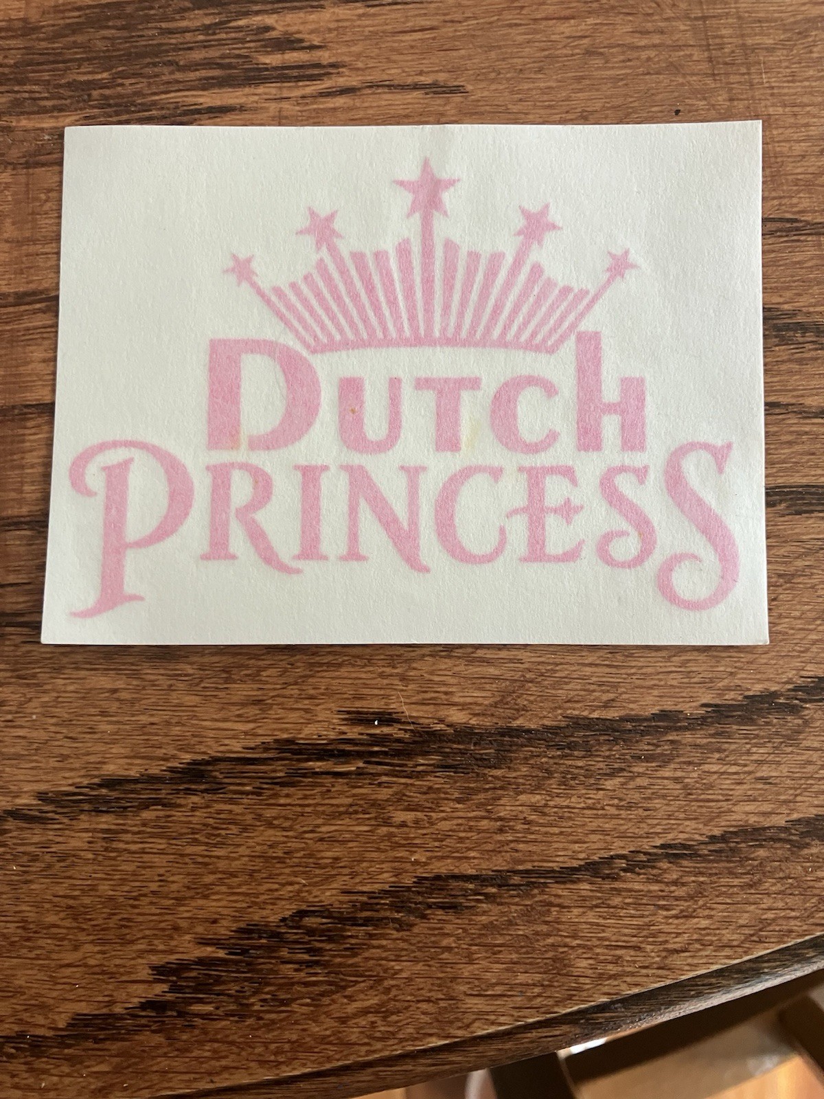 Vintage Dutch Bros Sticker Decal Dutch Princess Pink Transfer