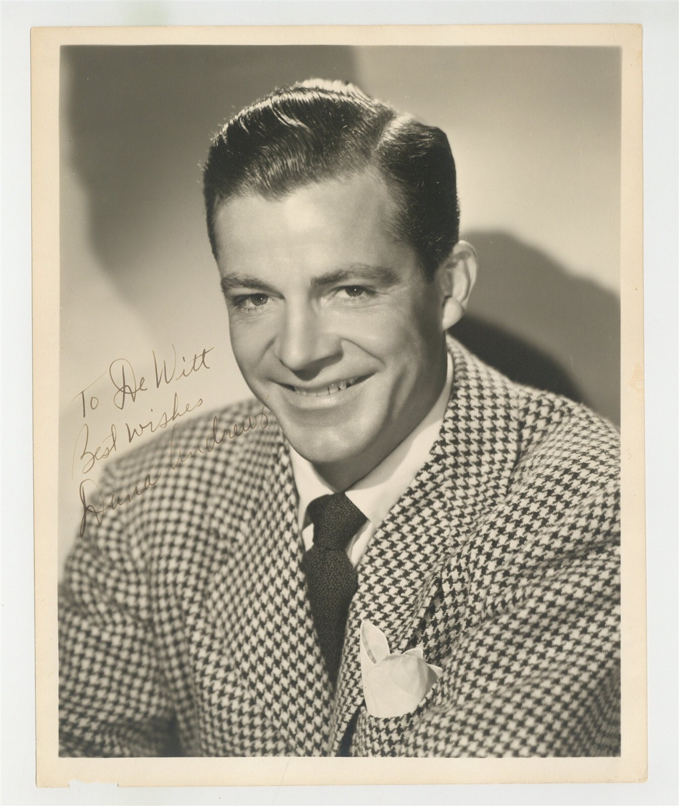 Dana Andrews 1941 Hand Signed Portrait 8x10 Photo Film Noir Actor Twilight Zone Dana Andrews 1941 Hand Signed Portrait 8x10 Photo Film Noir Actor Twilight Zone