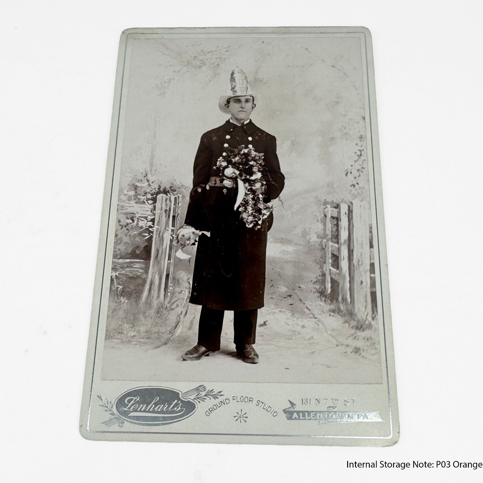 Antique Cabinet Card Photo Allentown PA Pennsylvania Fireman Antique Cabinet Card Photo Allentown PA Pennsylvania Fireman