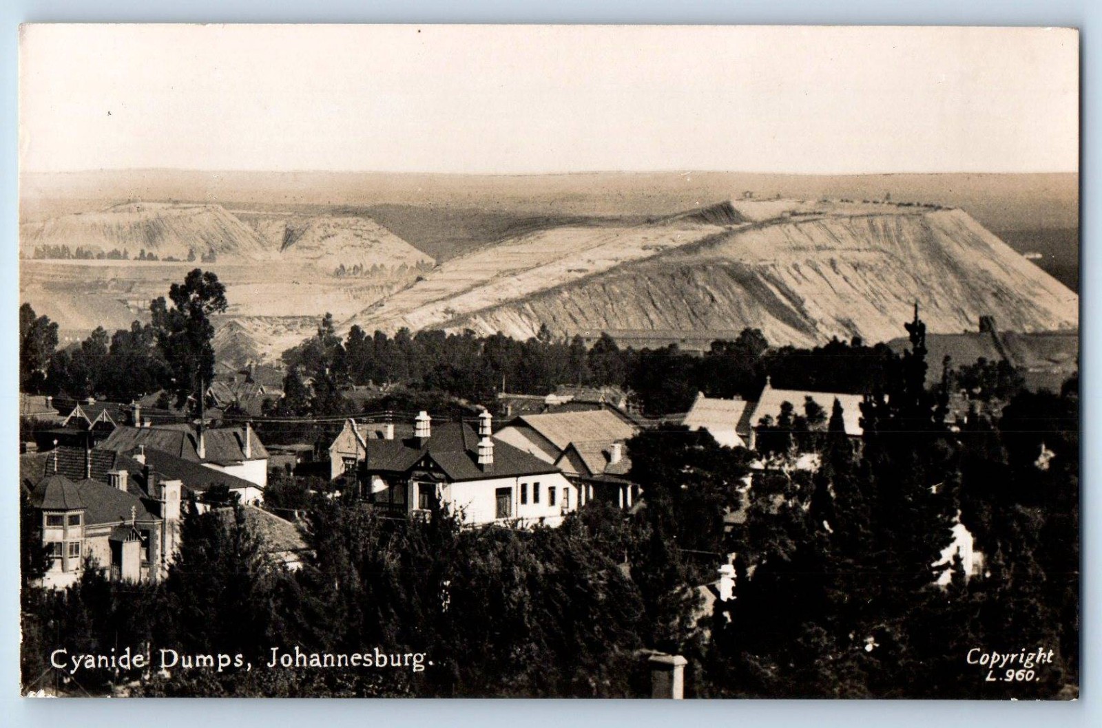 Gauteng South Africa Postcard Cyanide Dumps Johannesburg 1937 RPPC Photo