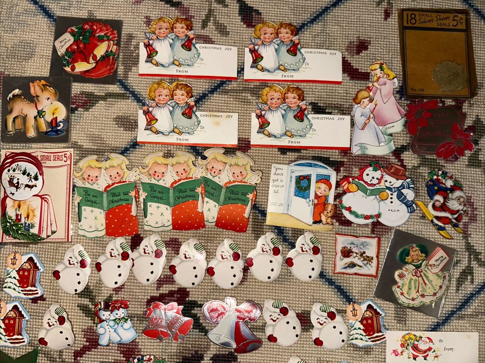 Lot Of Vintage 50s/60s/70s? Christmas Gift Tags Lot Of Vintage 50s/60s/70s? Christmas Gift Tags