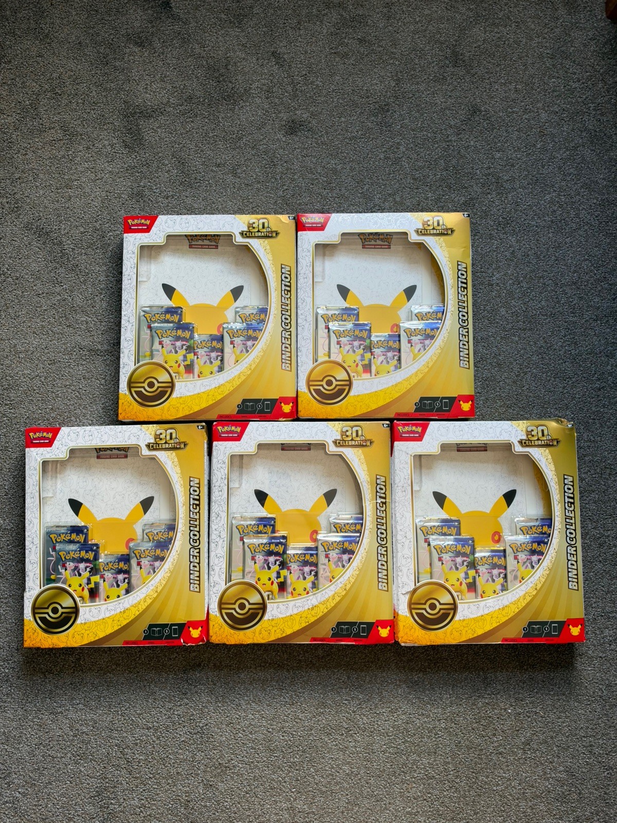 5x Pokemon 30th Anniversary Binder Collection Brand New Sealed *Ripped Boxes*