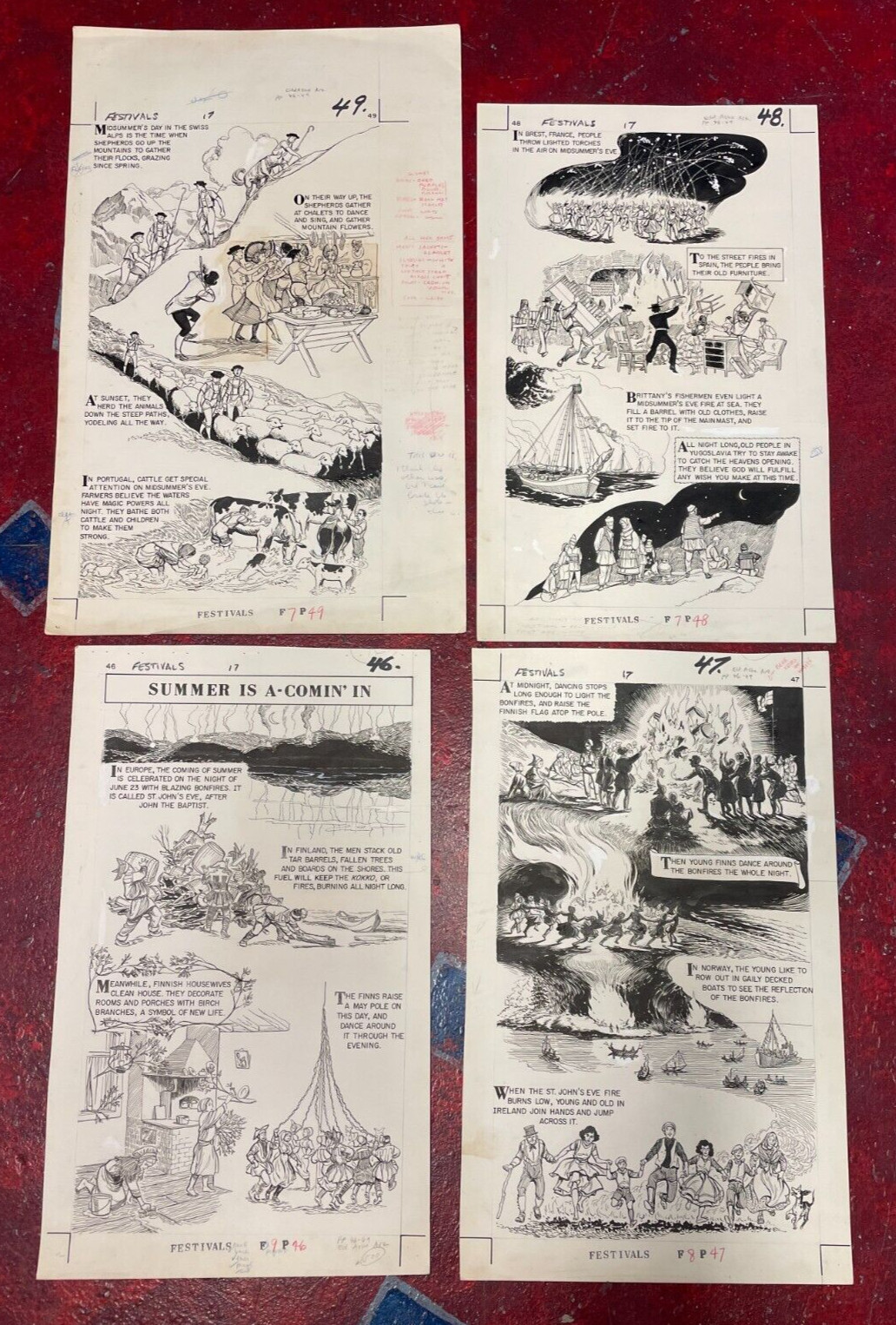 WORLD AROUND US #17 comicart 4 PG  COMPLETE STORY 1960 SUMMER BONFIRES