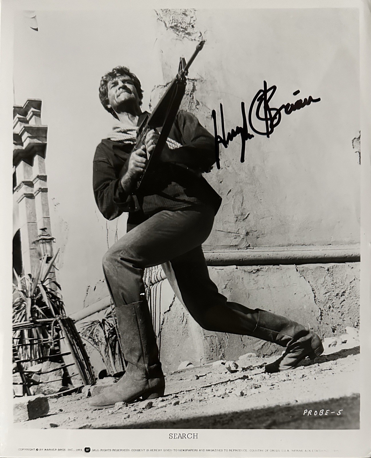HUGH O’BRIAN Signed VINTAGE 8x10 Photo..MOVIE & TV Legend..(d.2016) COA