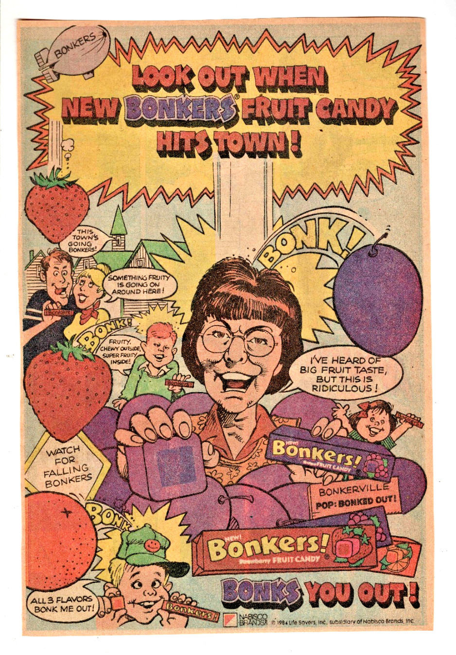1984 Nabisco Life Savers Bonkers Candy Comic Book Promotional Advertisement Ad