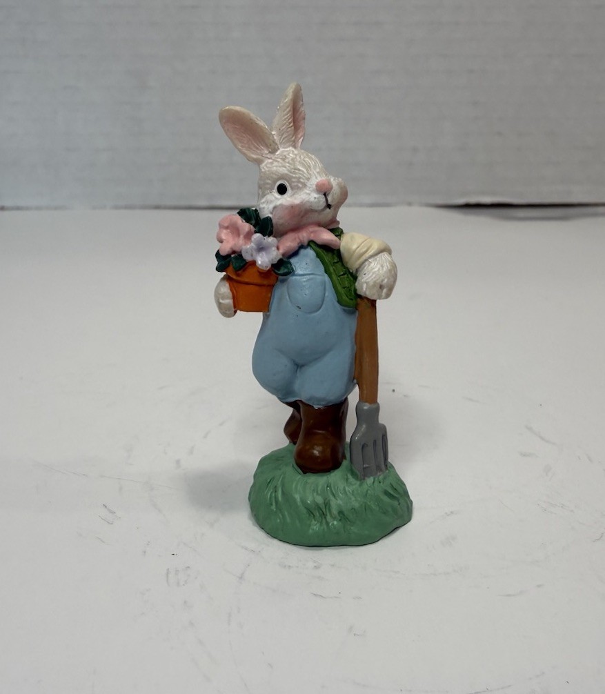 COTTONTAIL LANE Bunny Rabbit With Garden Rake EASTER Collectable Figure Midwest