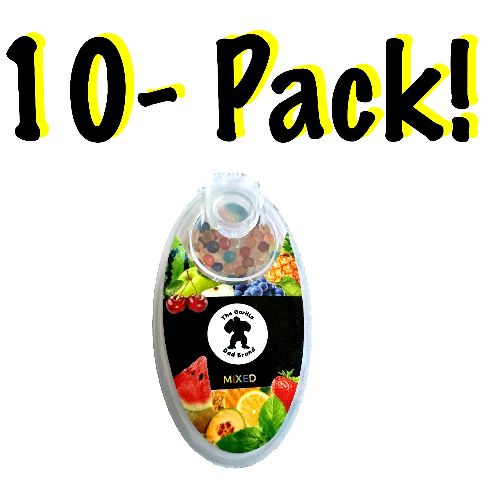 🍏 1000 Count Mixed Fruit Burst Beads - 10-Pack DIY Menthol Flavor Infusion Caps