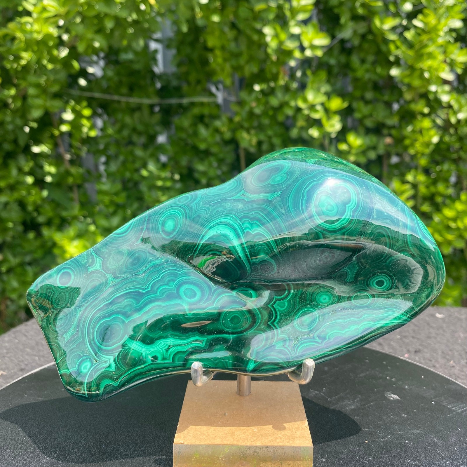 1.76LB Natural glossy Malachite transparent cluster rough mineral sample