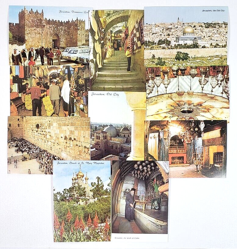 Vintage Postcards Jerusalem Bethlehem Israel Holy Unposted Star Cards Lot of 10