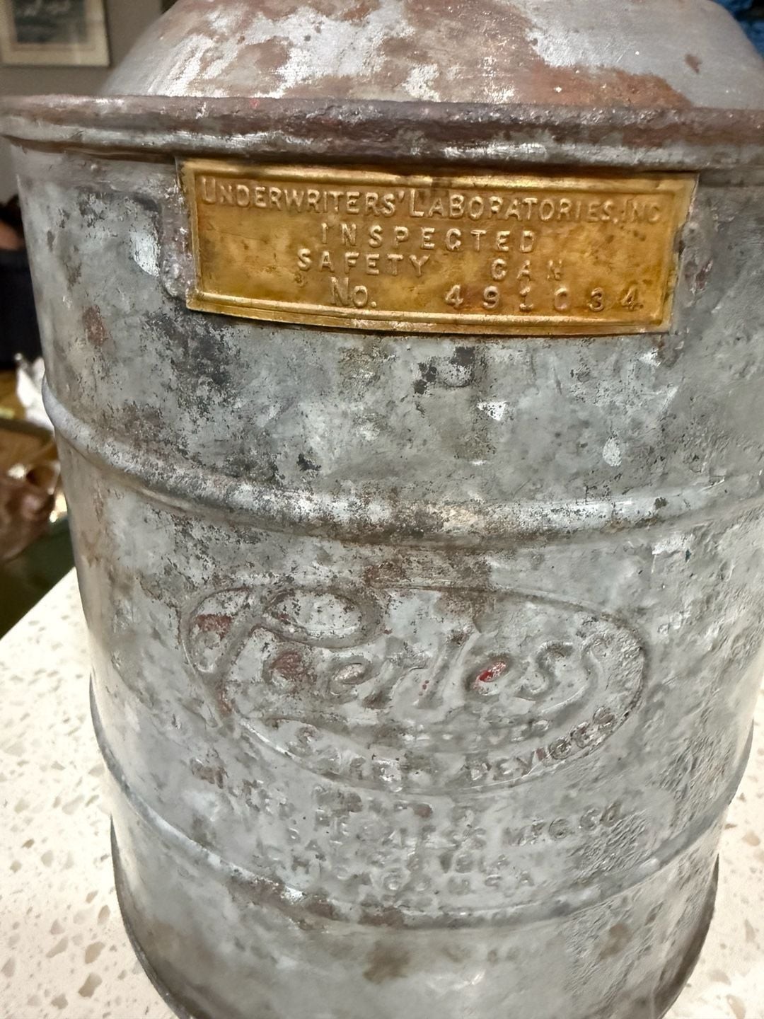 VTG Peerless Safety Devices Galvanized Steel Safety Can