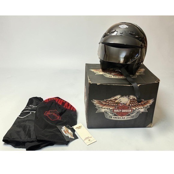Harley-Davidson 3/4 Road Classic Motorcycle Helmet 100th Anniv Black Size Medium