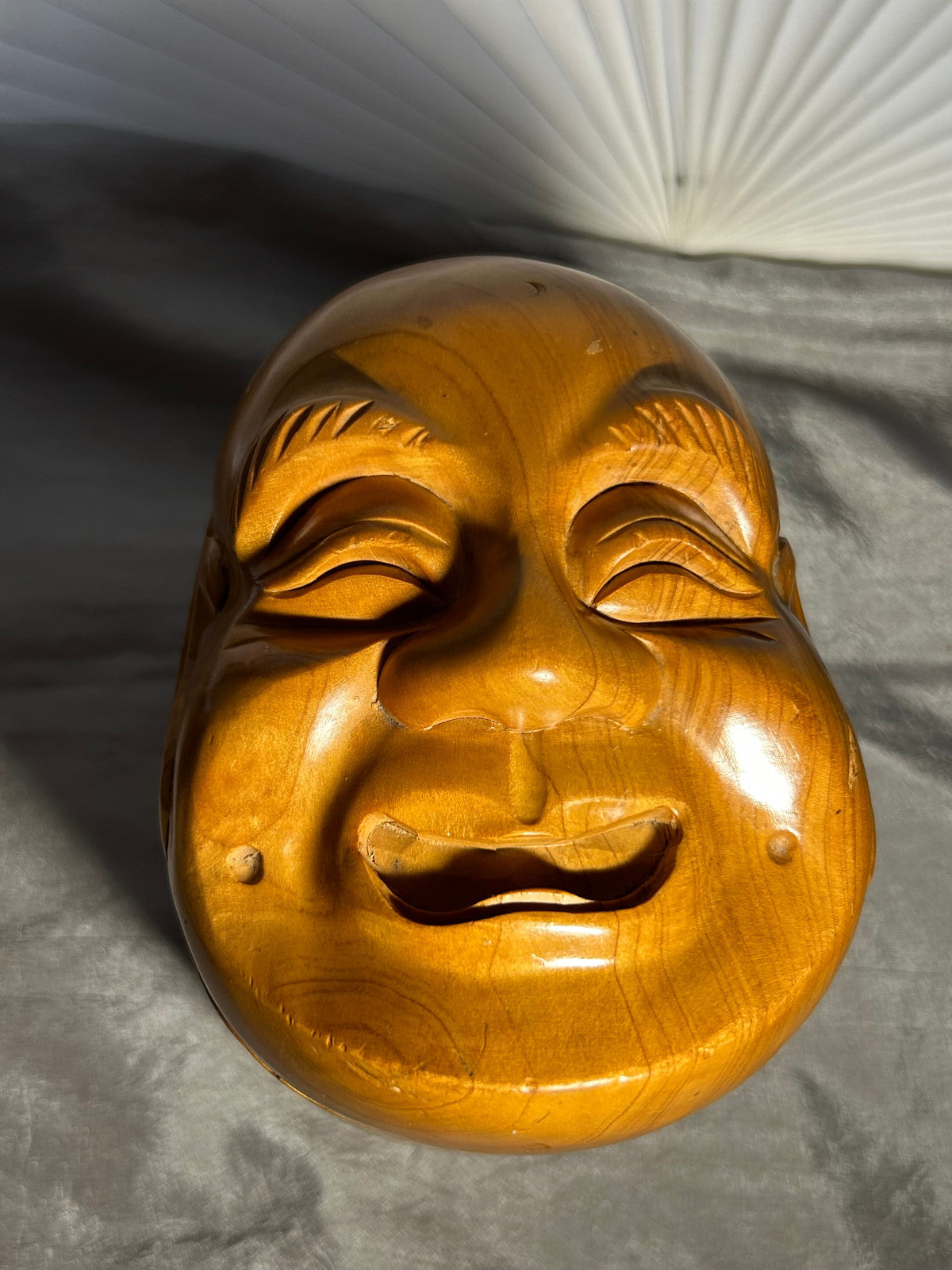 VINTAGE DEEP CARVED CHINESE MAN\'S HEAD BOX -6.5\ VINTAGE DEEP CARVED CHINESE MAN\'S HEAD BOX -6.5\