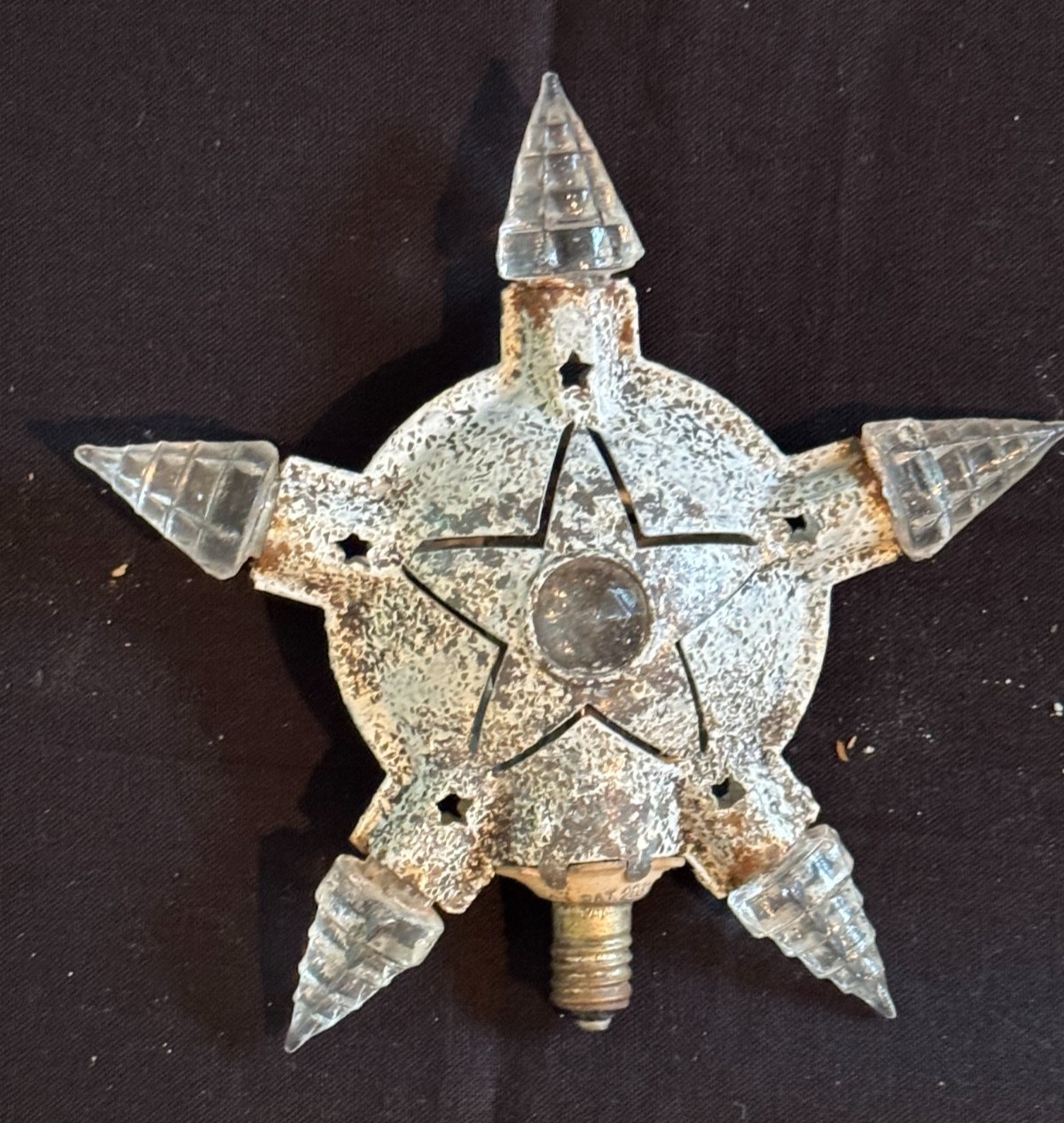 ANT RELIANCE C6  KRISTAL STAR CHRISTMAS TREE TOPPER 1930 NONWORKING BULB 2-SIDED